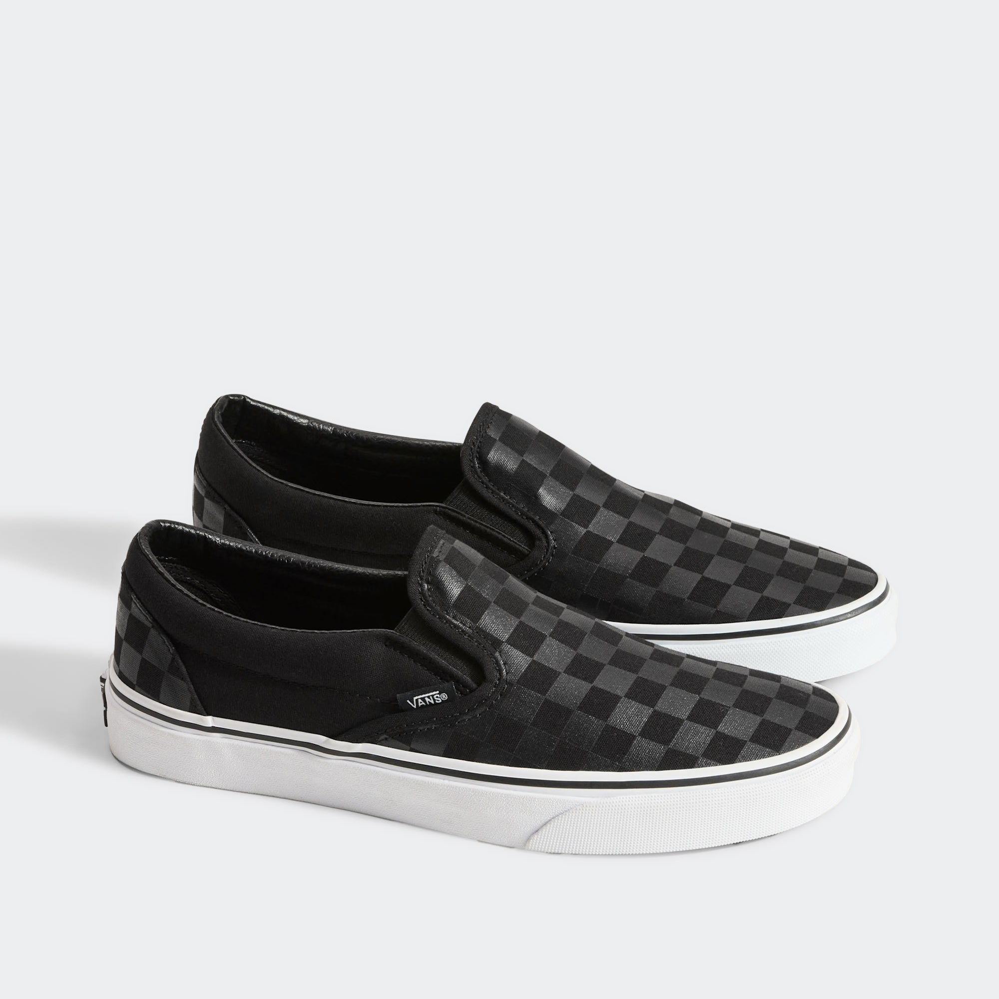 Men's Vans Classic Slip-On Checkerboard Shoes Black