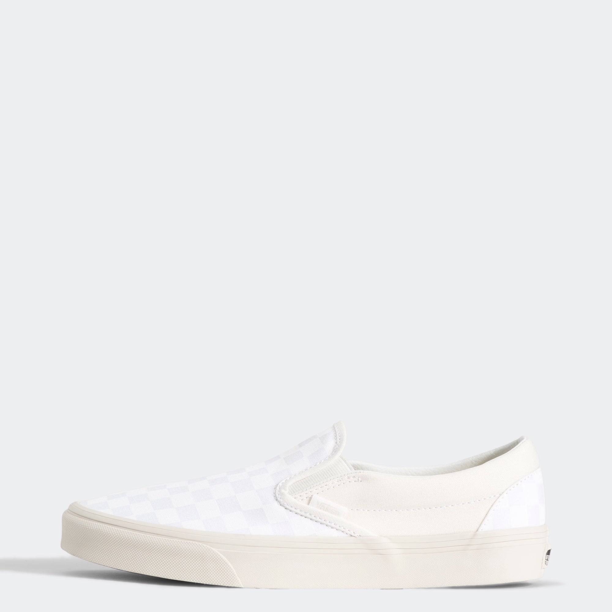 Unisex Vans Classic Slip-On Checkerboard Shoes Blanc De Blanc White