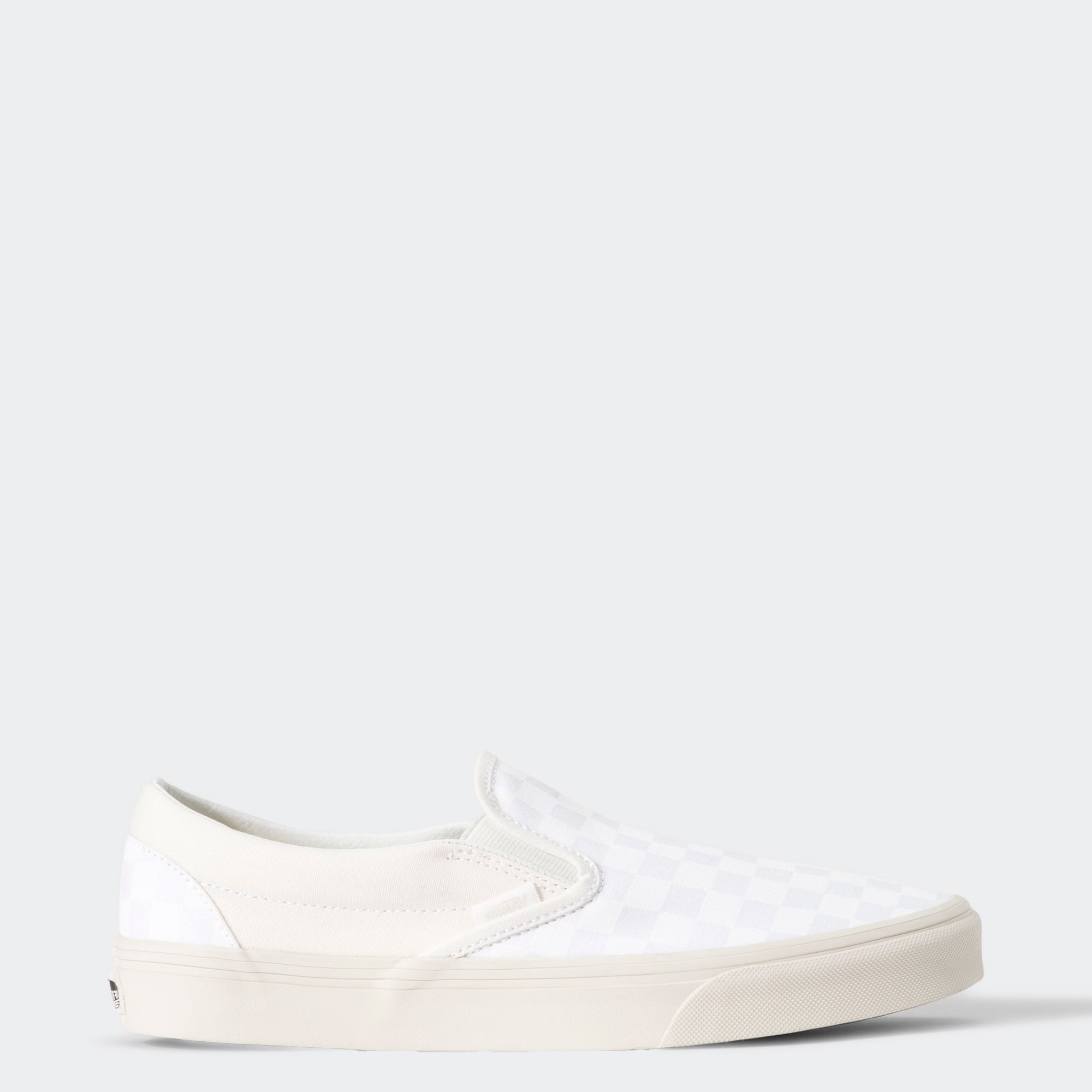Unisex Vans Classic Slip-On Checkerboard Shoes Blanc De Blanc White