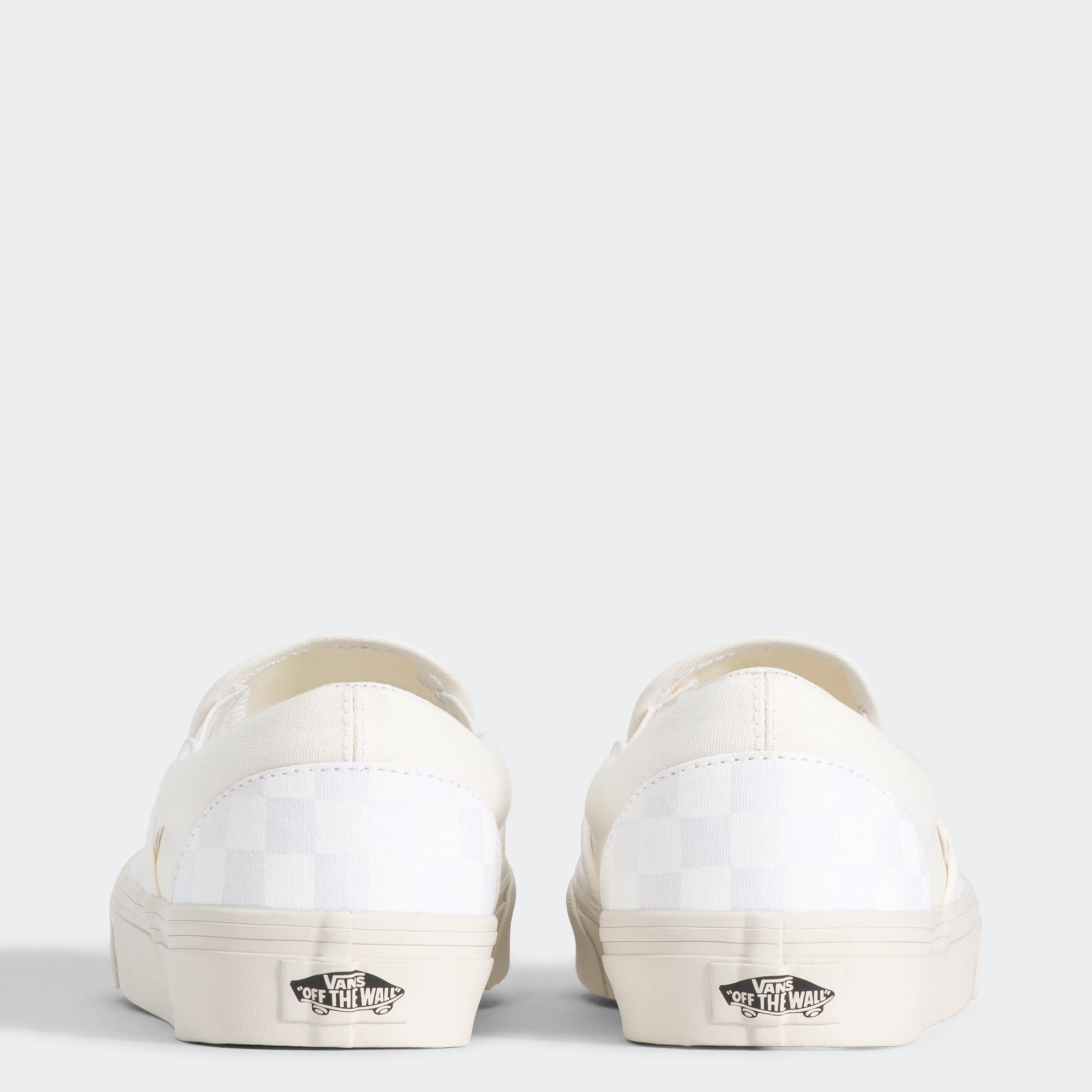 Unisex Vans Classic Slip-On Checkerboard Shoes Blanc De Blanc White