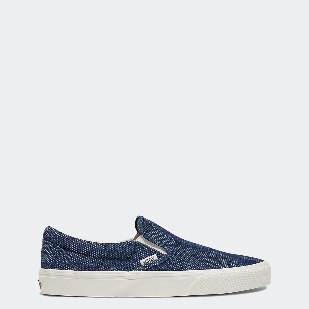 Unisex Vans Classic Slip-On Checkerboard Shoes Navy