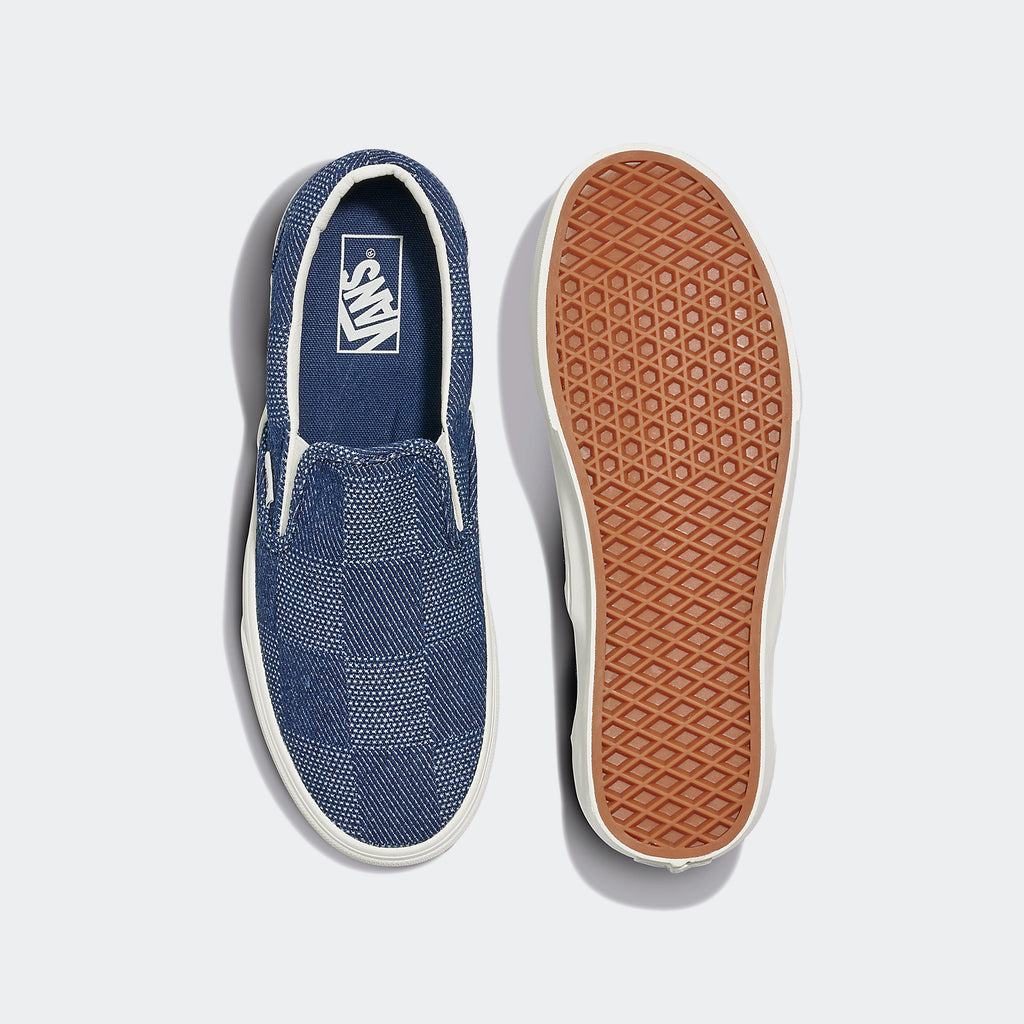 Unisex Vans Classic Slip-On Checkerboard Shoes Navy