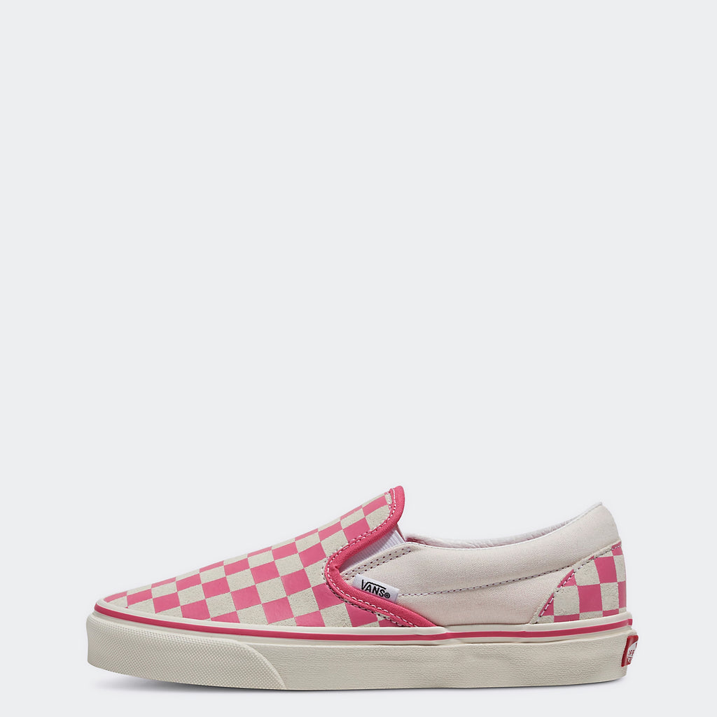 Unisex Vans Classic Slip-On Checkerboard Shoes Pink/True White