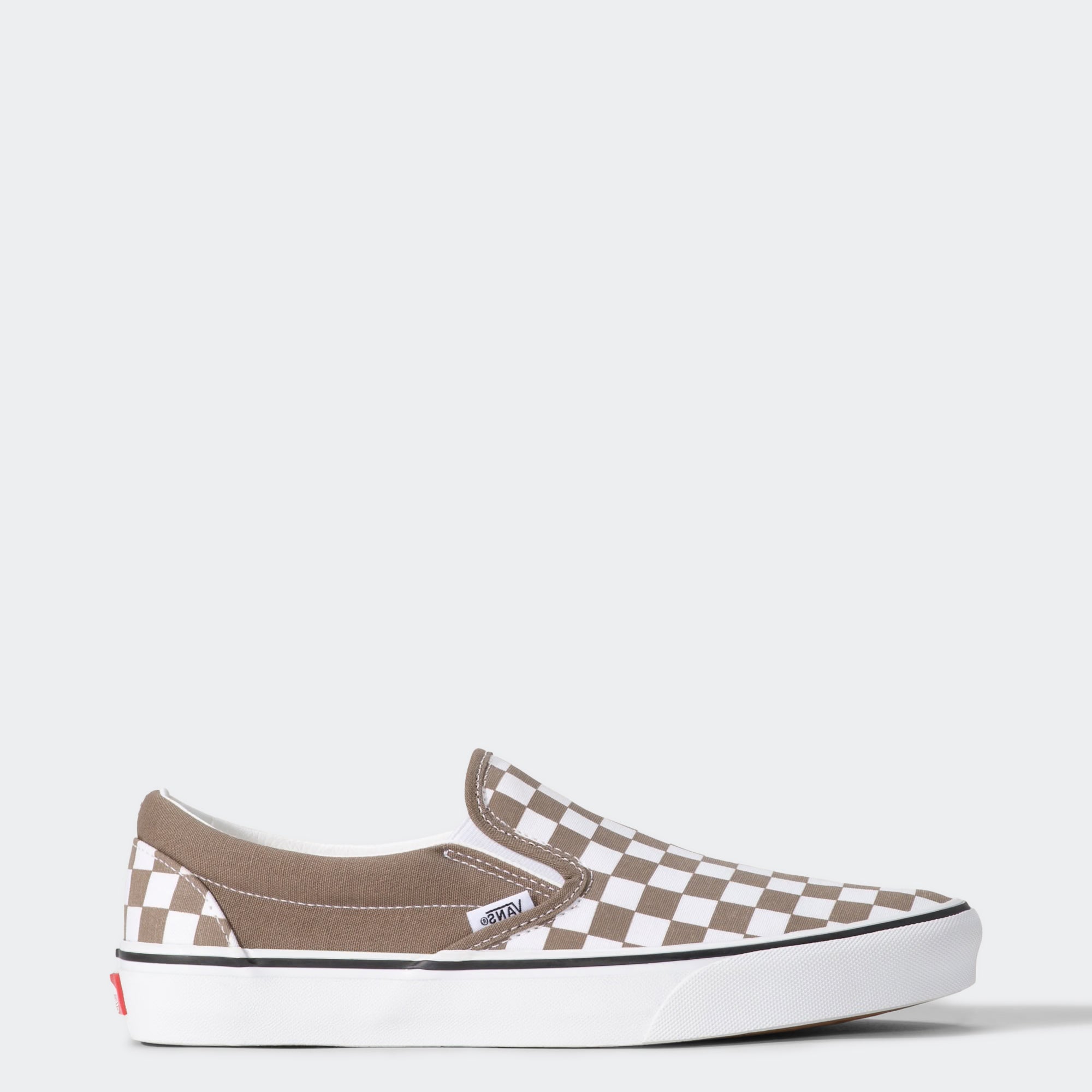 Men's Vans Classic Slip-On Checkerboard Shoes Walnut Brown