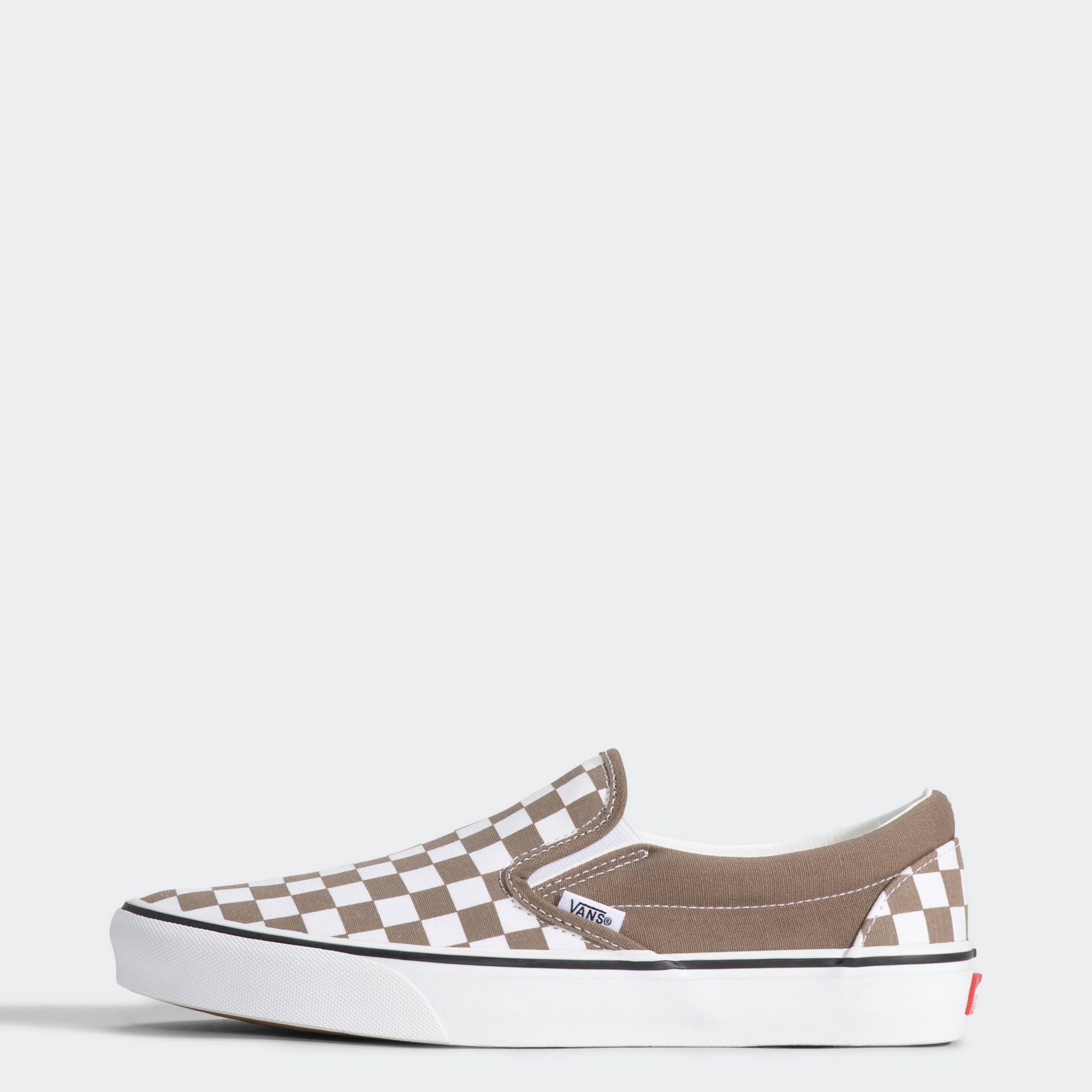 Men's Vans Classic Slip-On Checkerboard Shoes Walnut Brown