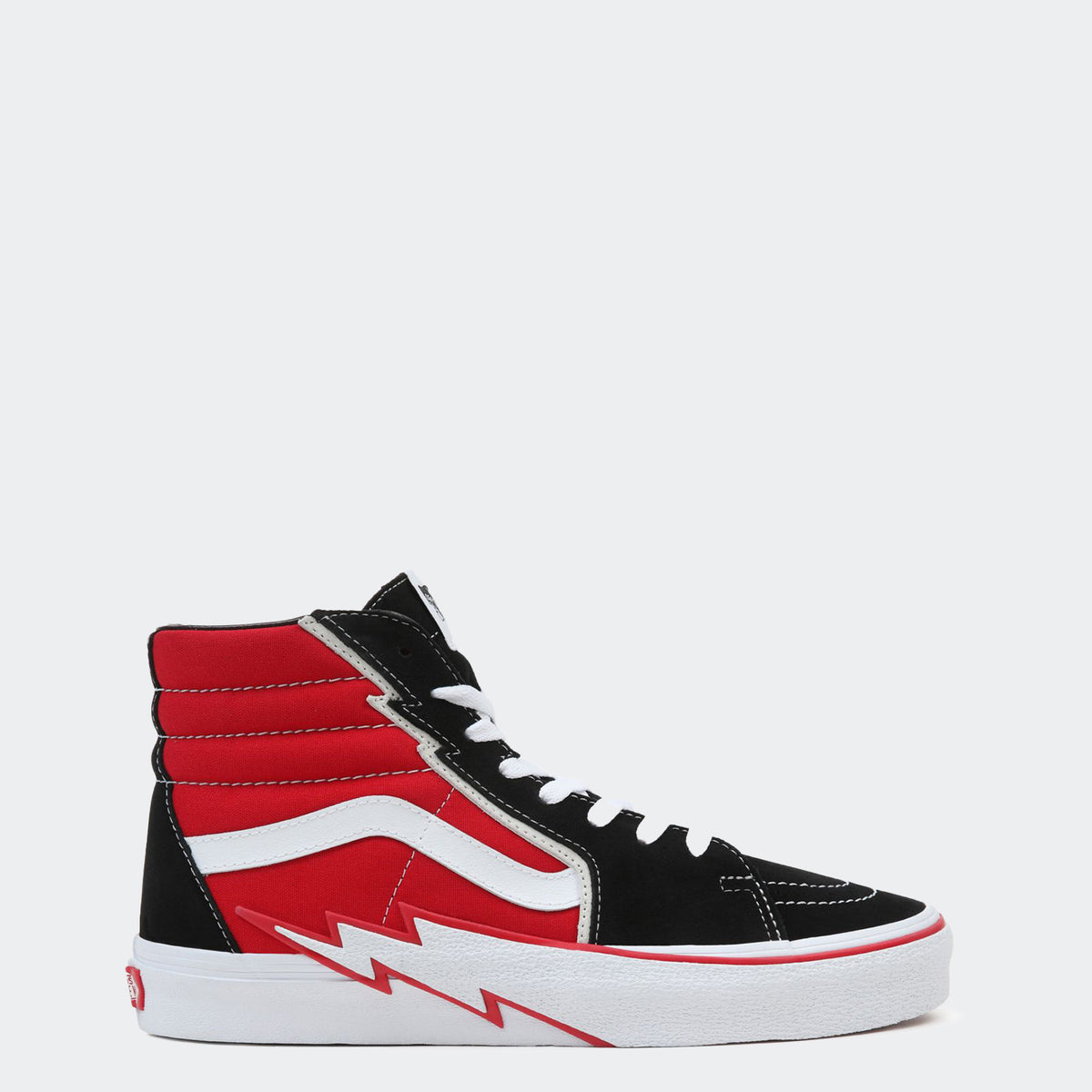 Vans Sk8-HI Bolt Suede Maroon Black White Men’s Sneakers New Unisex Vans Sk8-Hi Bolt Shoes Black/Red | Chicago City Sports main image 4