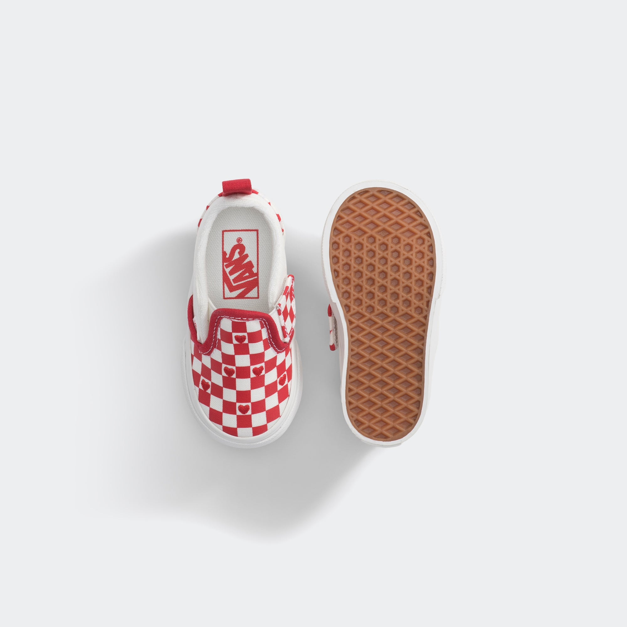 Toddler Vans Classic Slip-On V Checkerboard Shoes Racing Red / True White
