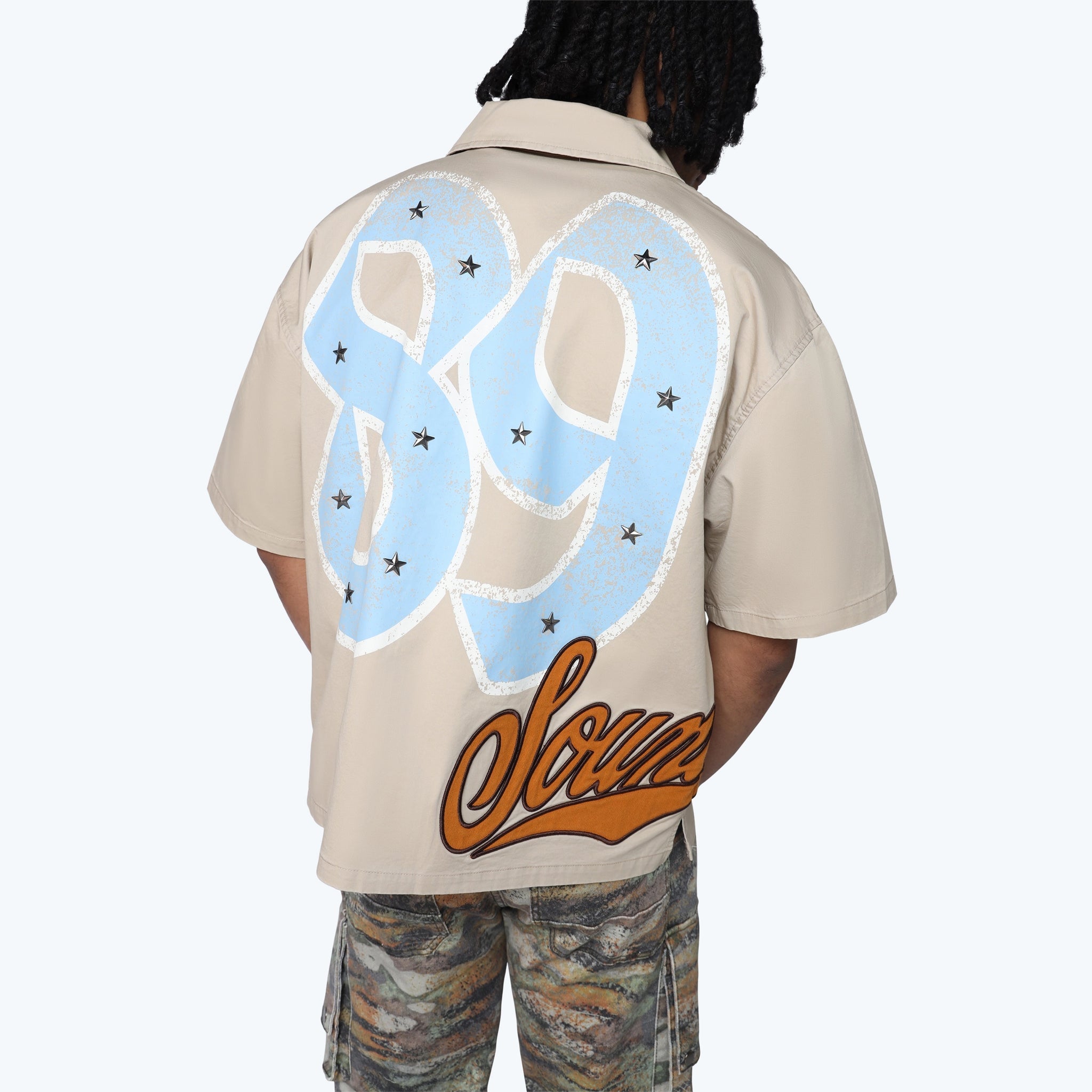 Men's Smoke Rise Oversized Wilds Woven Shirt Safari