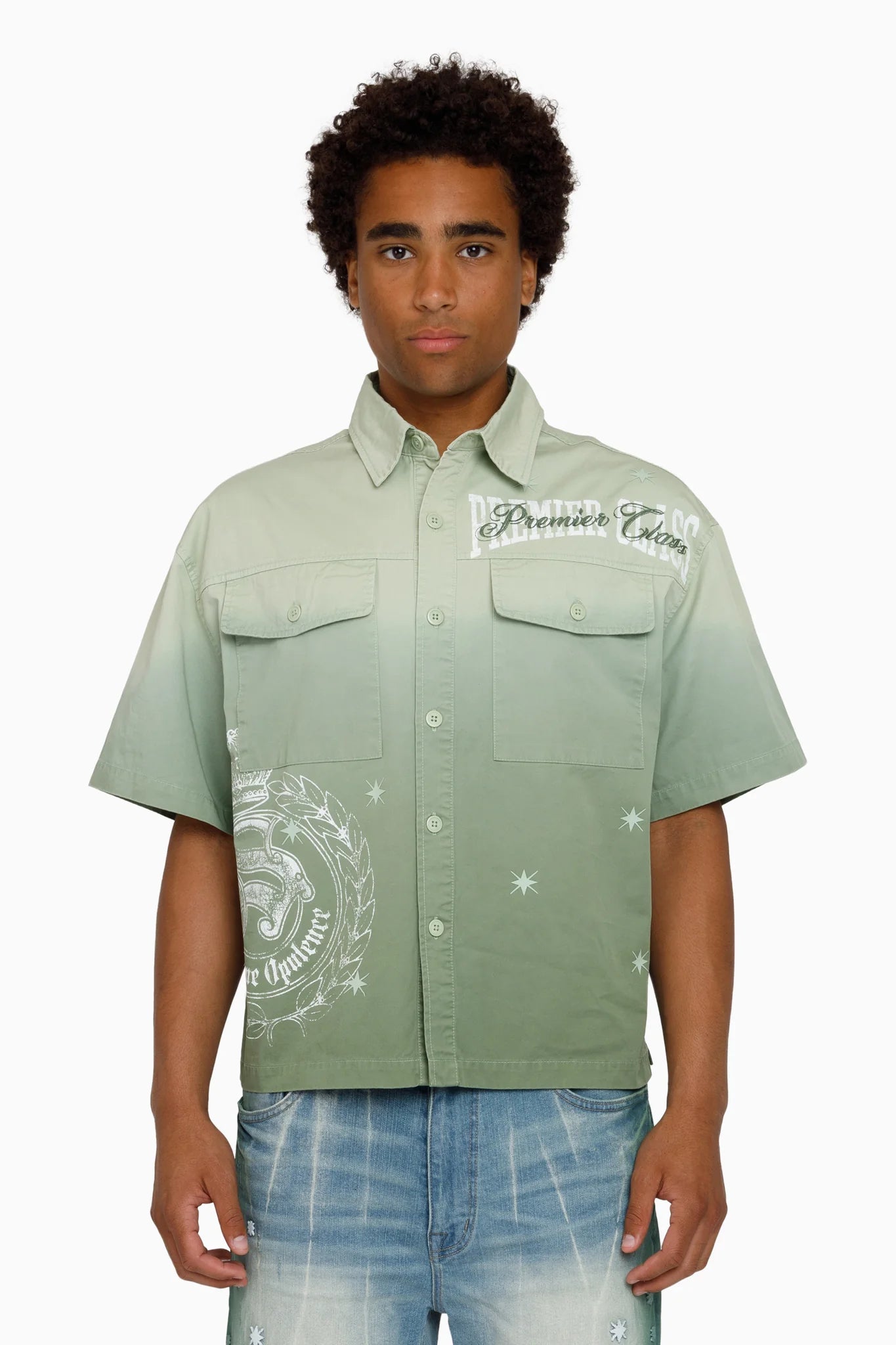 Men's Smoke Rise Premier Class Short Sleeve Button Down Shirt Dewkist