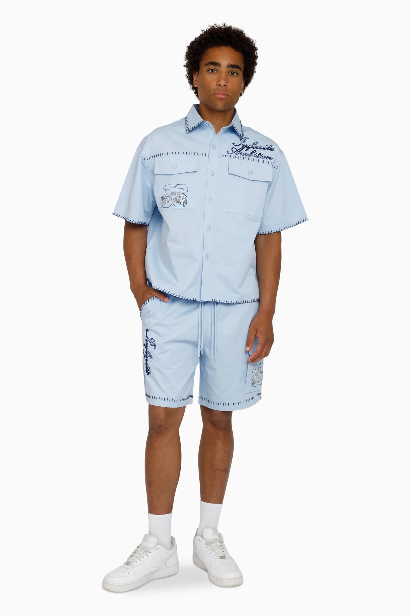Men's Smoke Rise Infinite Ambition SS Button Down Shirt Blue Bell