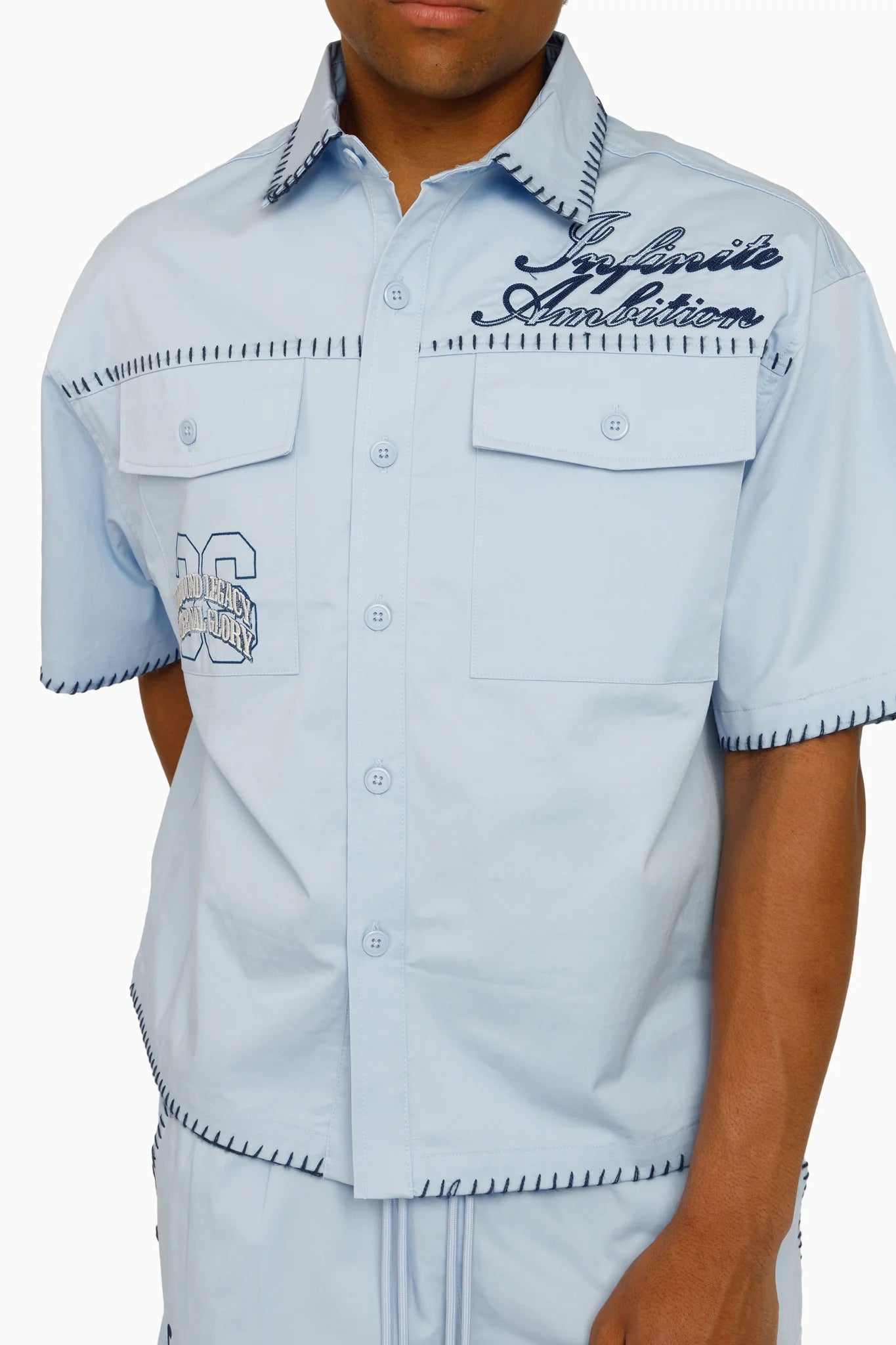 Men's Smoke Rise Infinite Ambition SS Button Down Shirt Blue Bell
