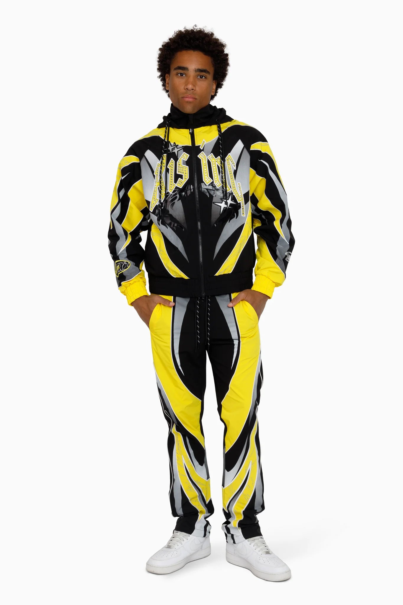 Men's Smoke Rise Rising Colorblock Windbreaker Pants Cyber Yellow