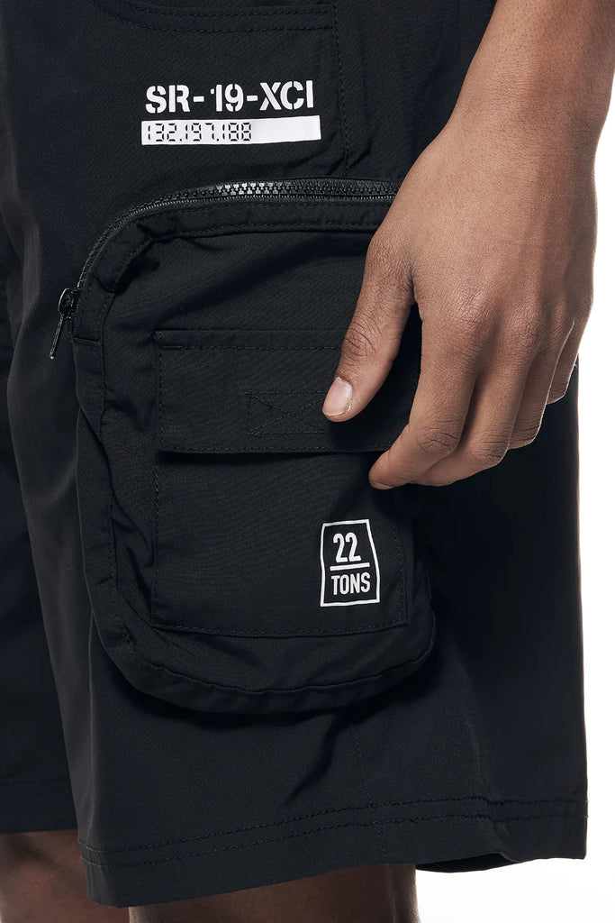 Men's Smoke Rise Printed Nylon Utility Shorts Black