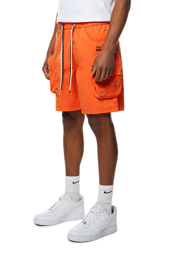 Men's Smoke Rise Printed Nylon Utility Shorts Orange