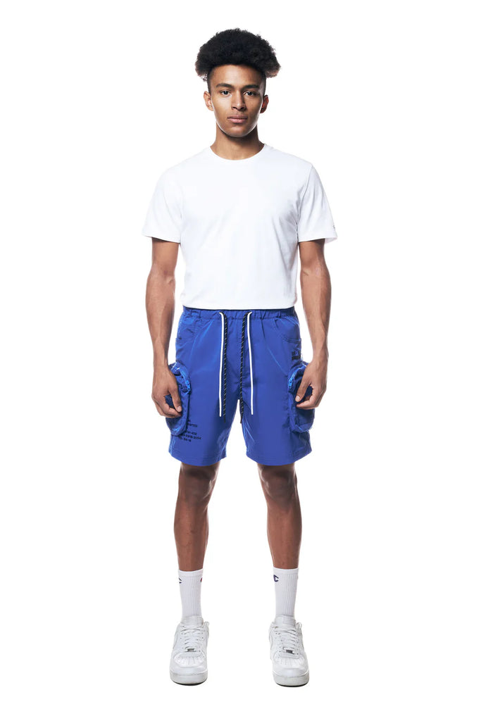 Men's Smoke Rise Printed Nylon Utility Shorts Blue