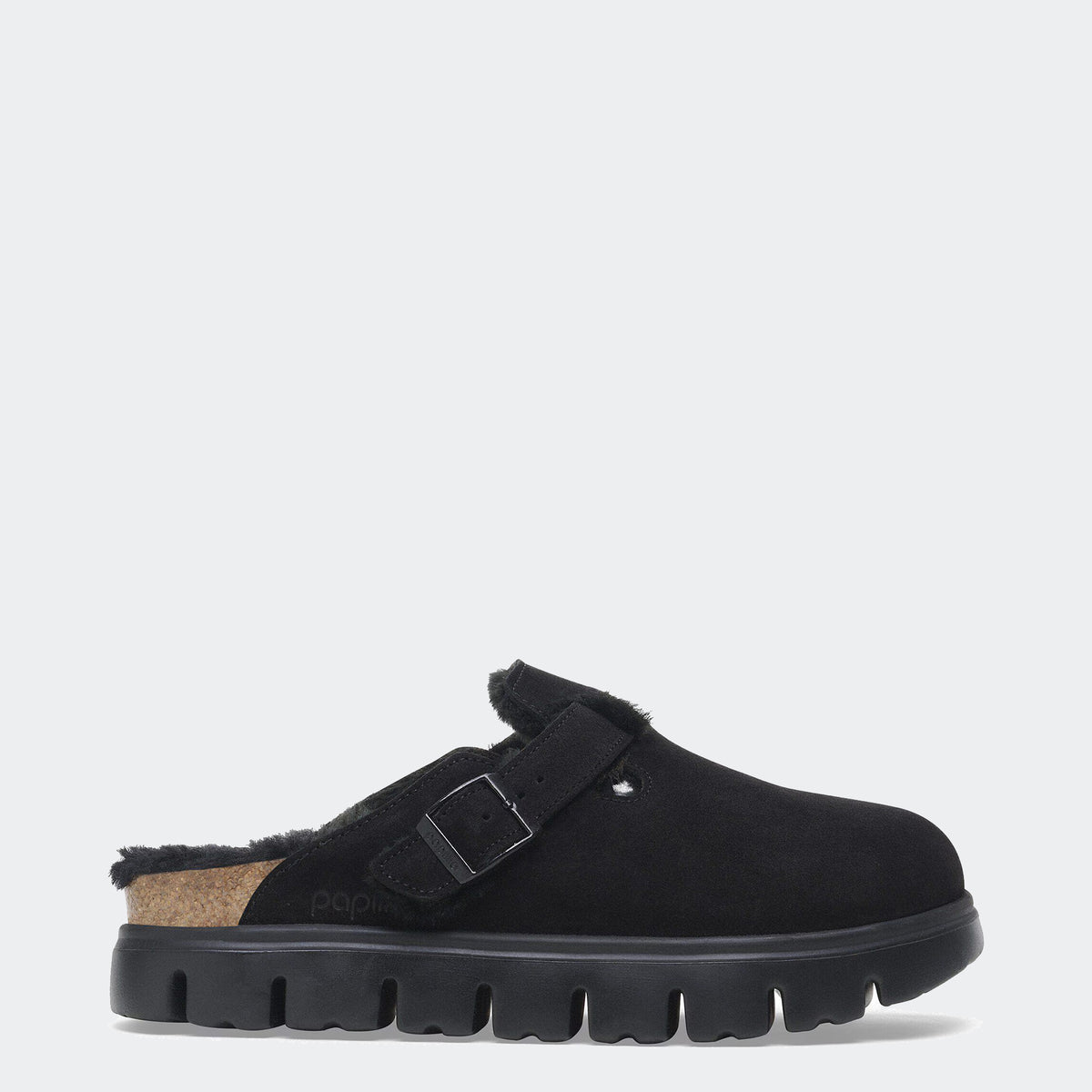 Womens BIRKENSTOCK Boston Chunky Shearling Black | Chicago City Sports