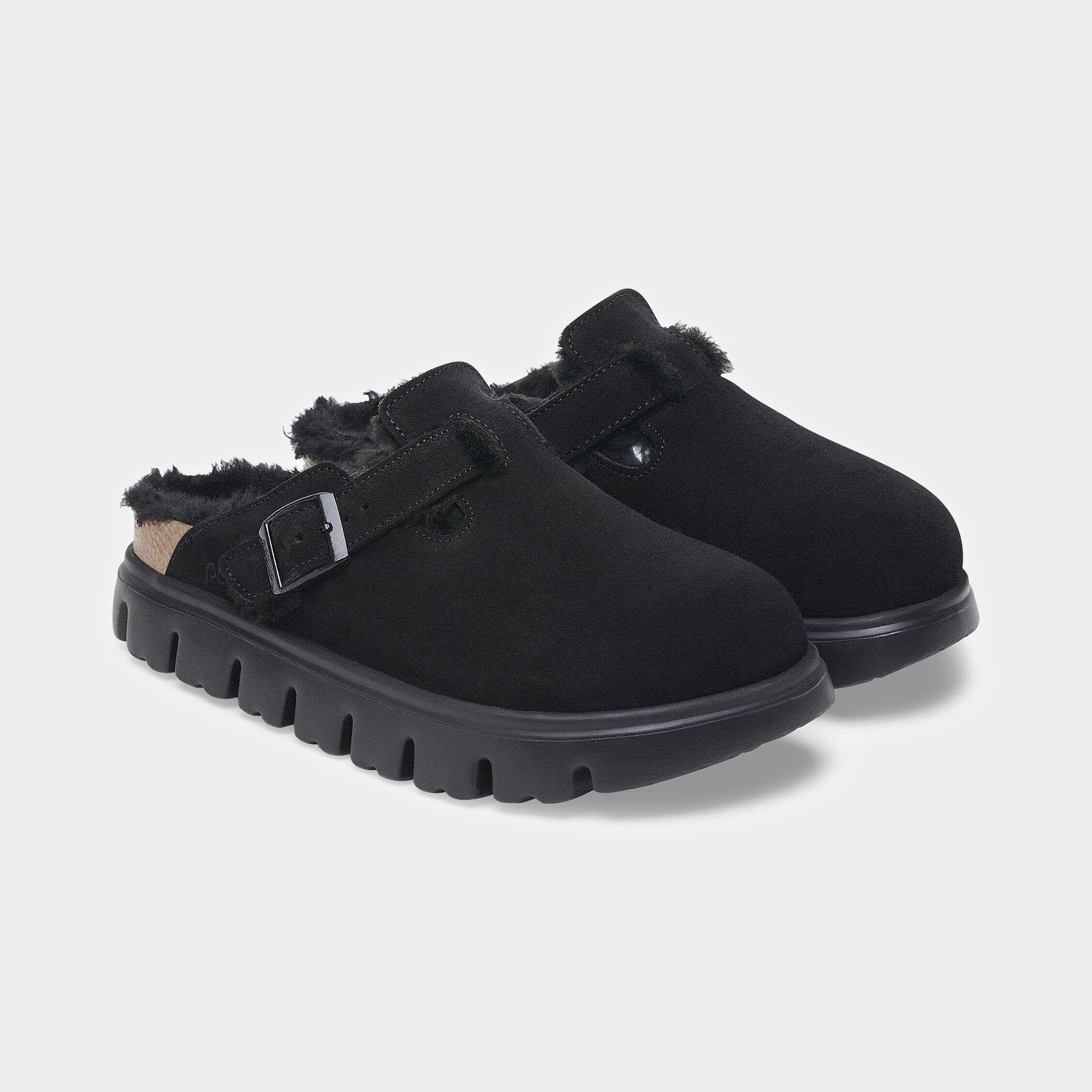 Womens BIRKENSTOCK Boston Chunky Shearling Black | Chicago City Sports