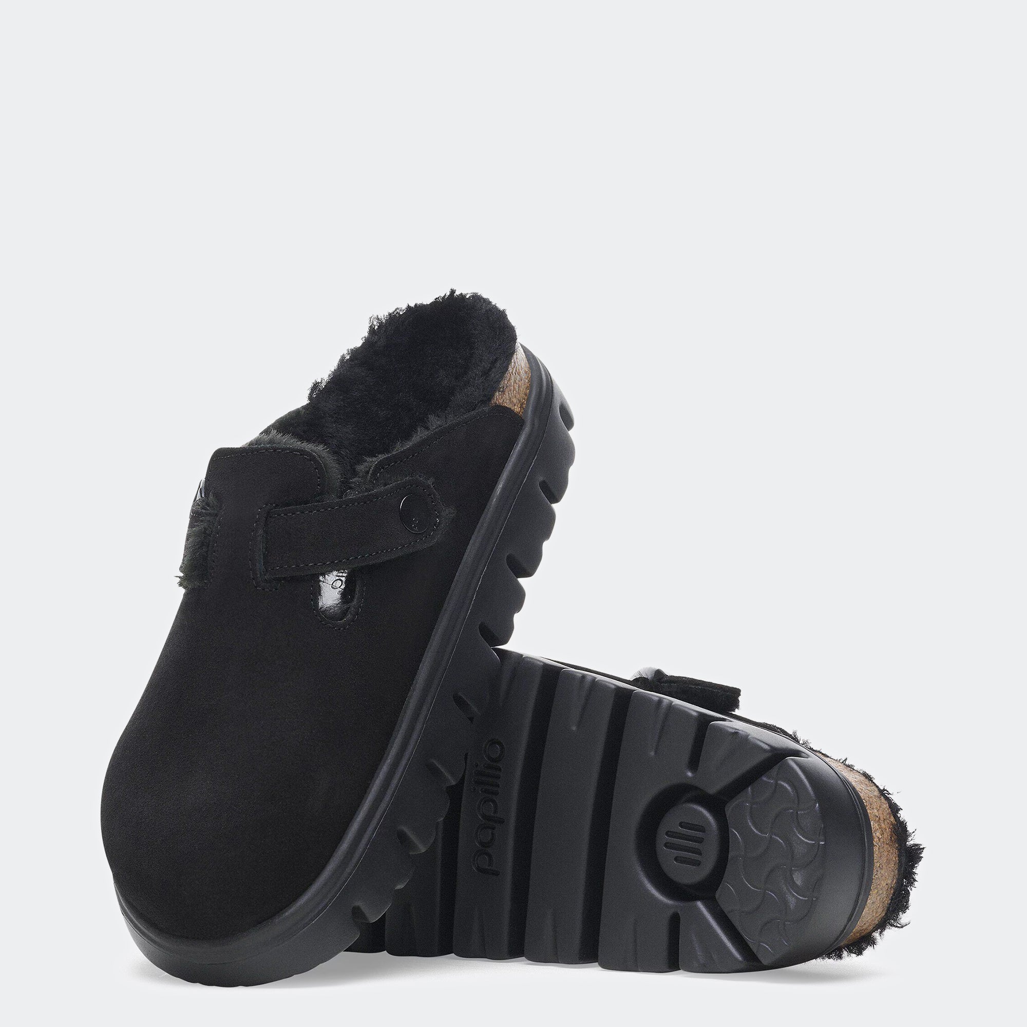 Womens BIRKENSTOCK Boston Chunky Shearling Black | Chicago City Sports
