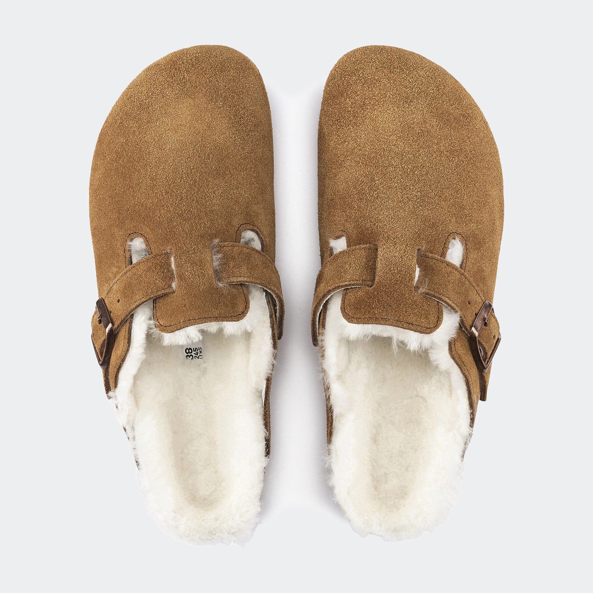 Women's BIRKENSTOCK Boston Shearling Suede Leather Mink