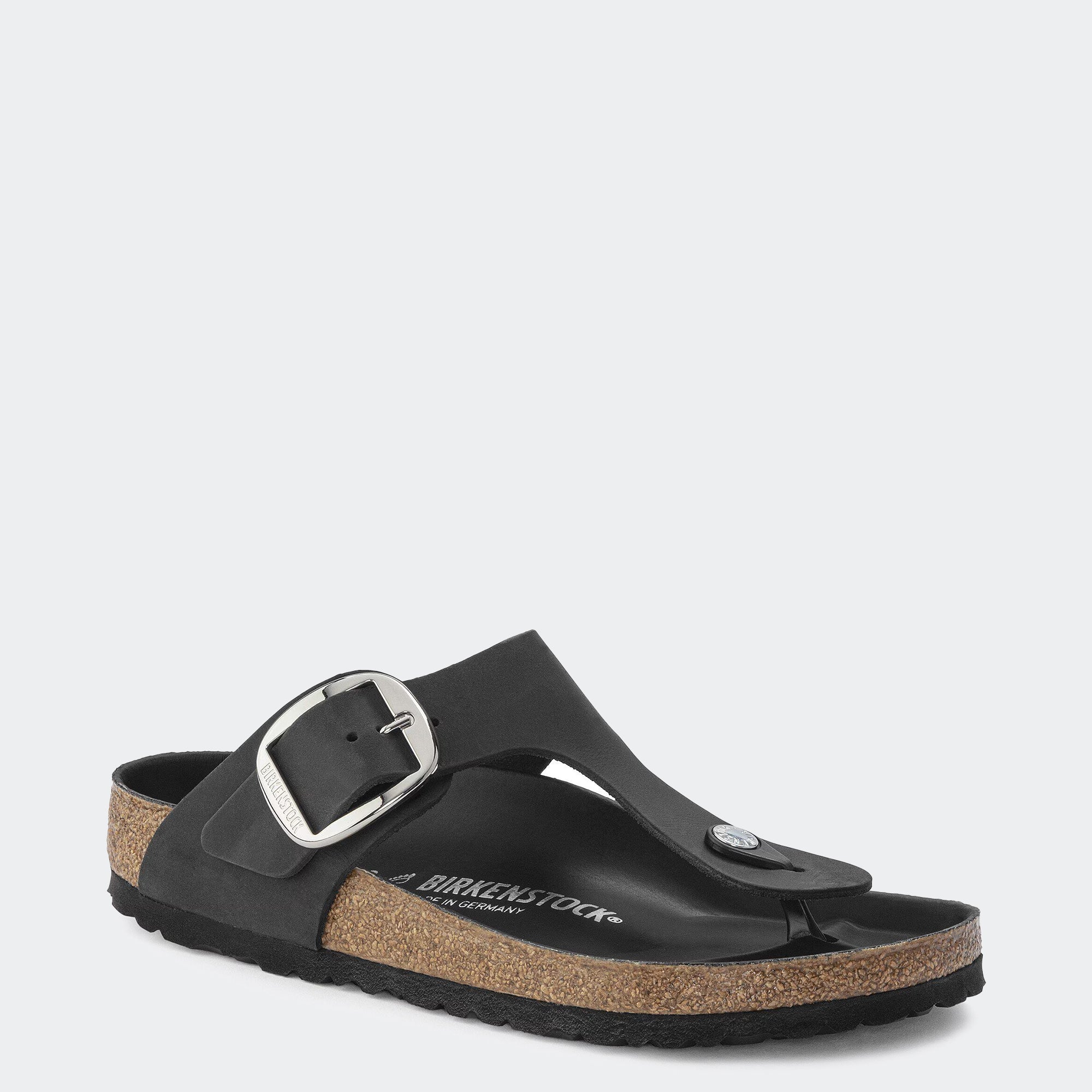 Women's BIRKENSTOCK Gizeh Big Buckle Oiled Leather Black