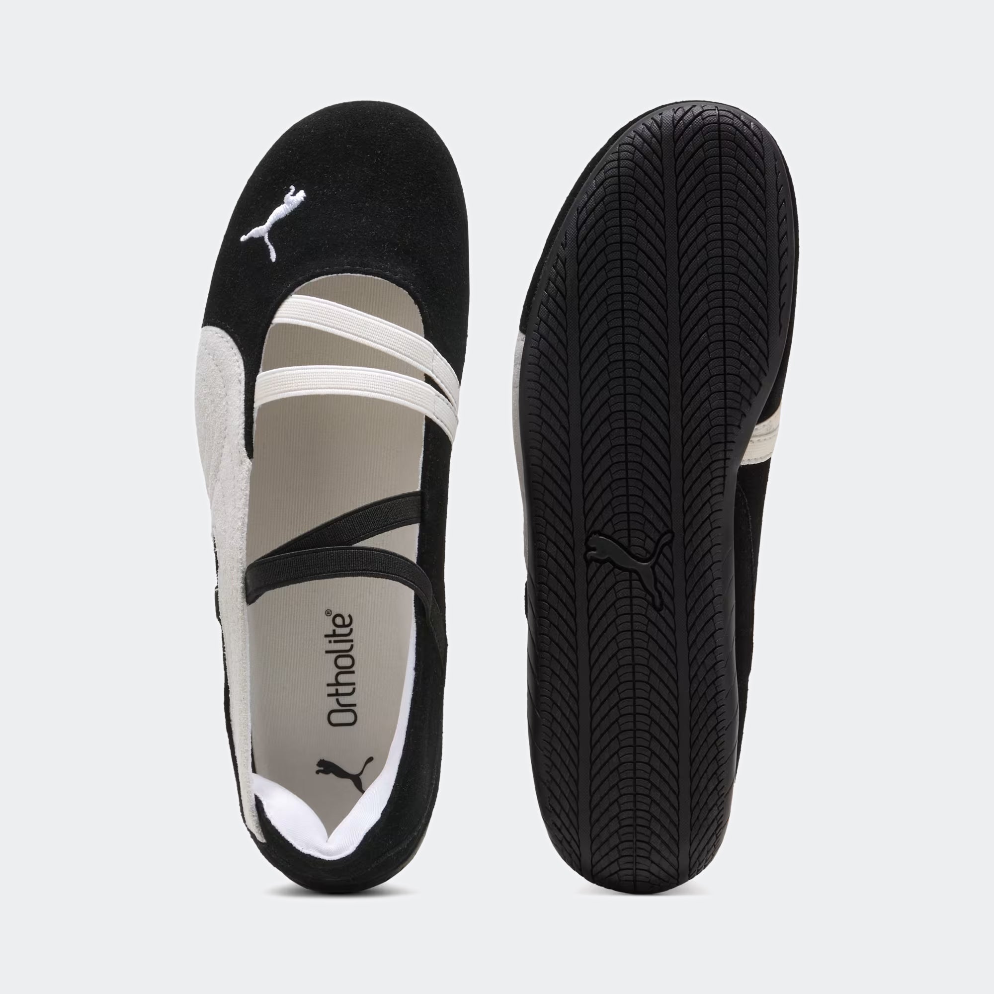 Women's PUMA Speedcat Ballet Suede Shoes Black/White