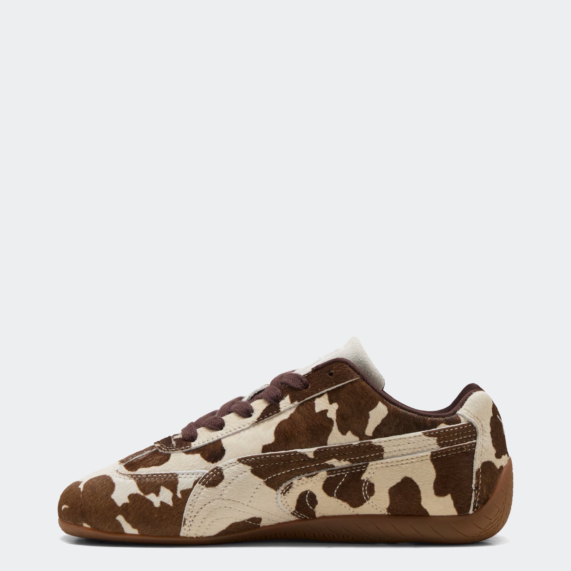 Women's PUMA Speedcat Cow Print Shoes Chocolate Brown