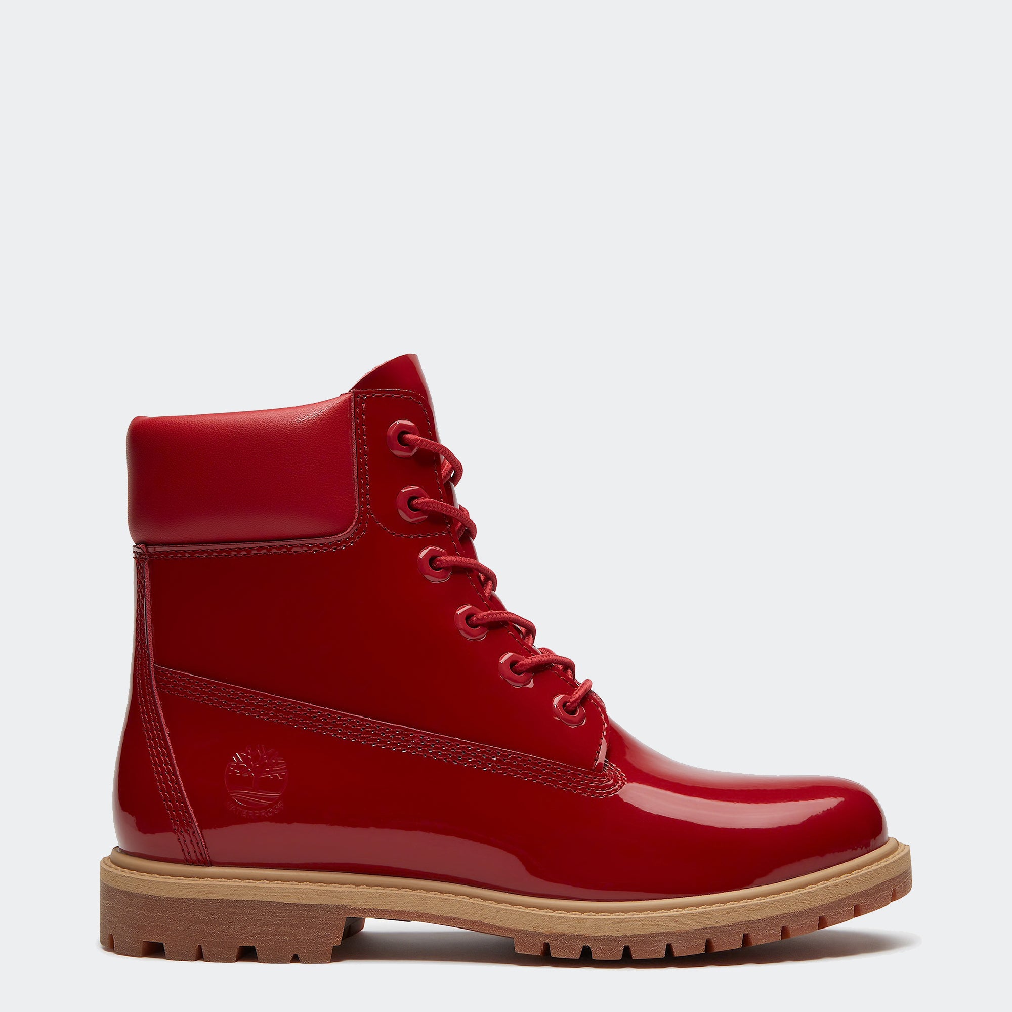 Women's Timberland Patent Leather Premium 6-Inch Waterproof Boots Red