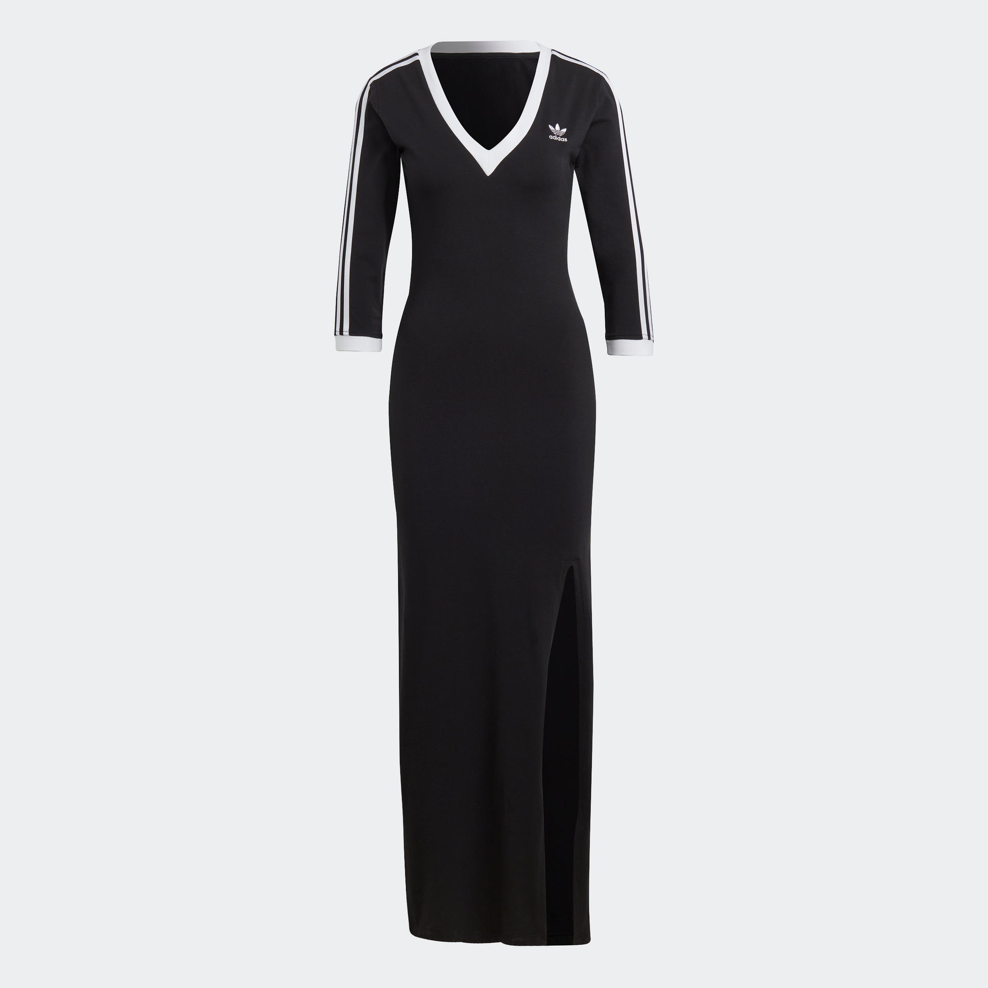 adidas maxi dress with train adidas Originals Black 3-Stripes Maxi Dress