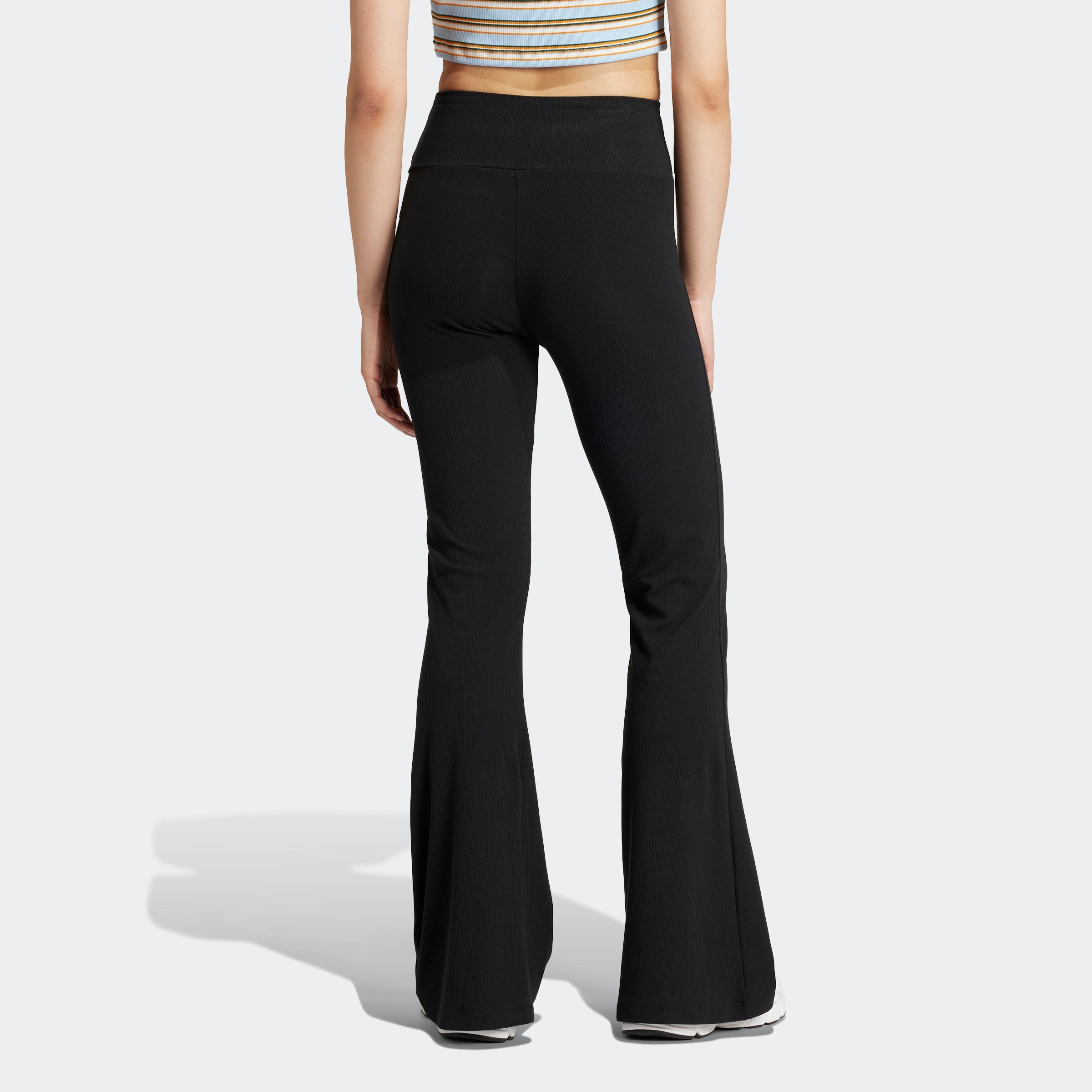 Women's adidas Originals Essentials Rib Flared Leggings Black