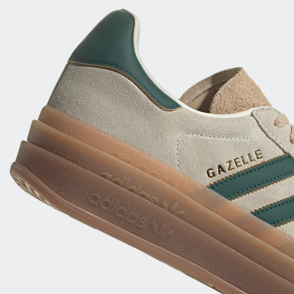 Women's adidas Originals Gazelle Bold Shoes Cream White Green