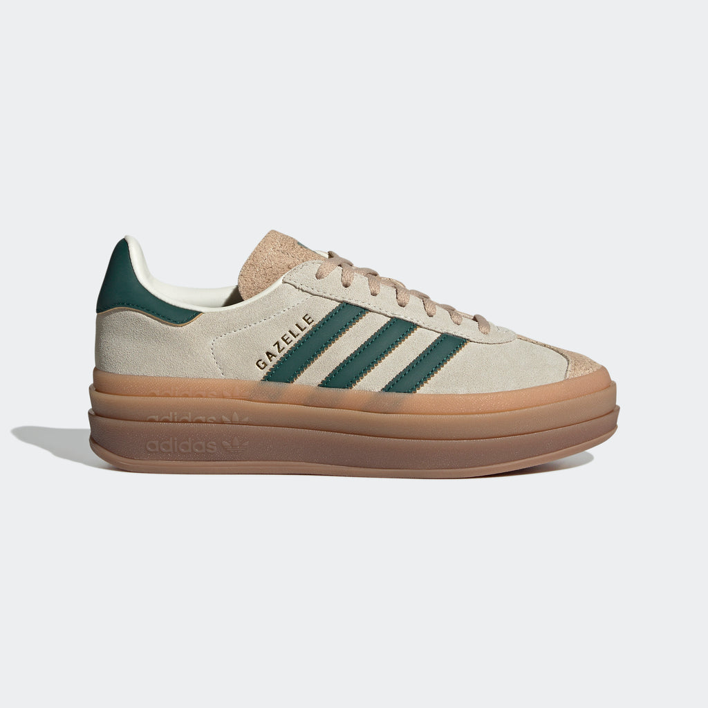 Women's adidas Originals Gazelle Bold Shoes Cream White Green