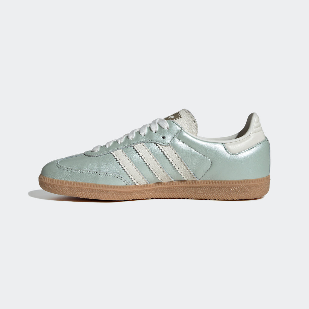 Women's adidas Originals Samba OG Shoes Linen Green Metallic