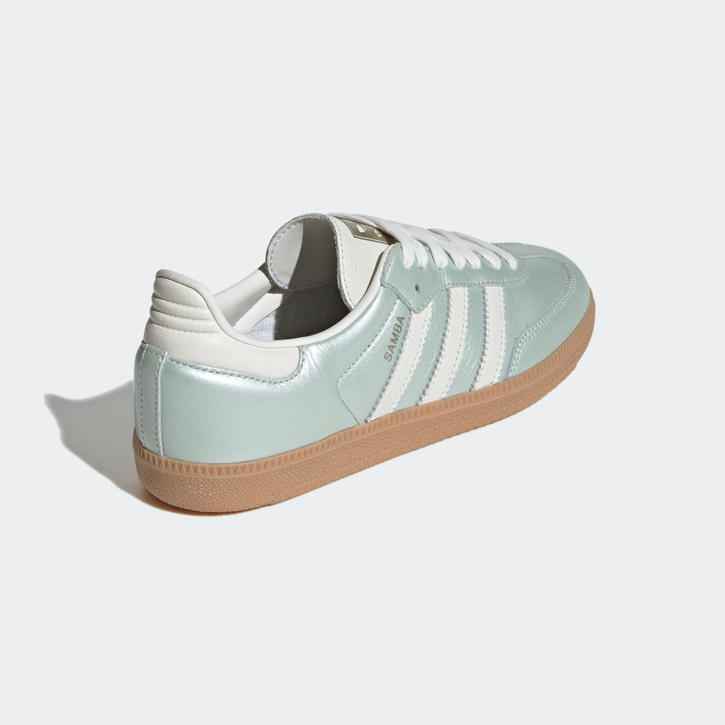 Women's adidas Originals Samba OG Shoes Linen Green Metallic