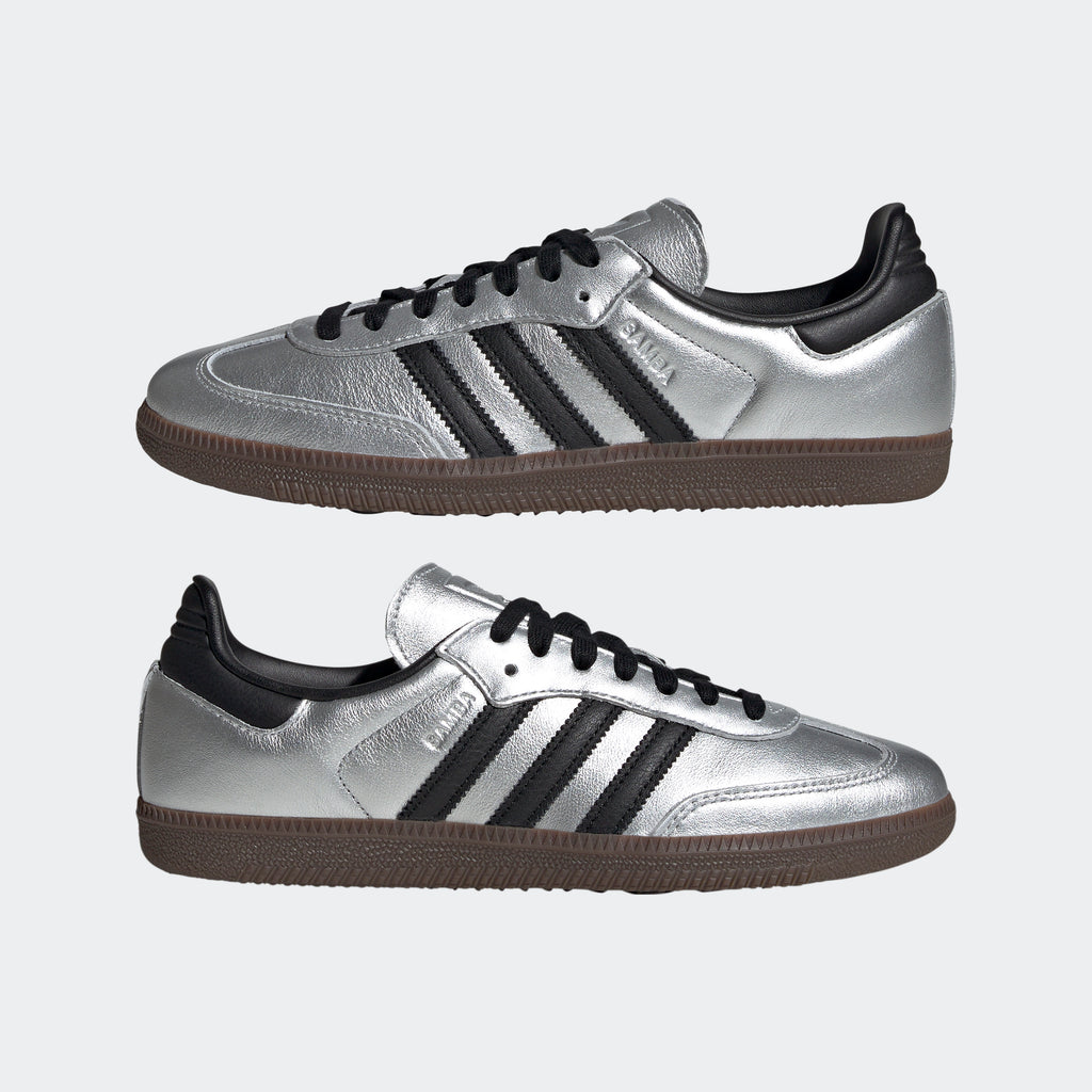 Women's adidas Originals Samba OG Shoes Silver Metallic