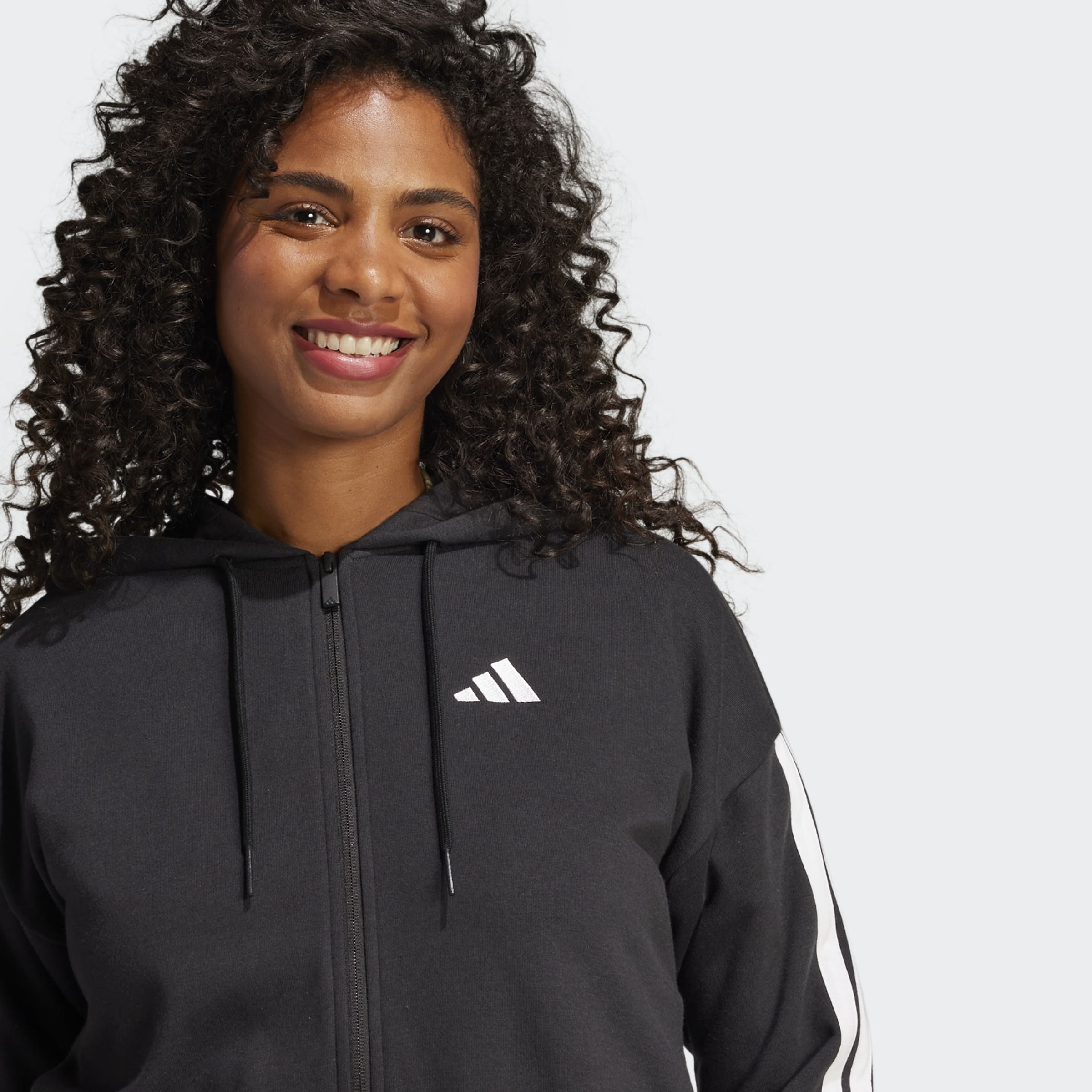 W adidas 3-Stripes French Terry Full-Zip Hoodie | Chicago City Sports