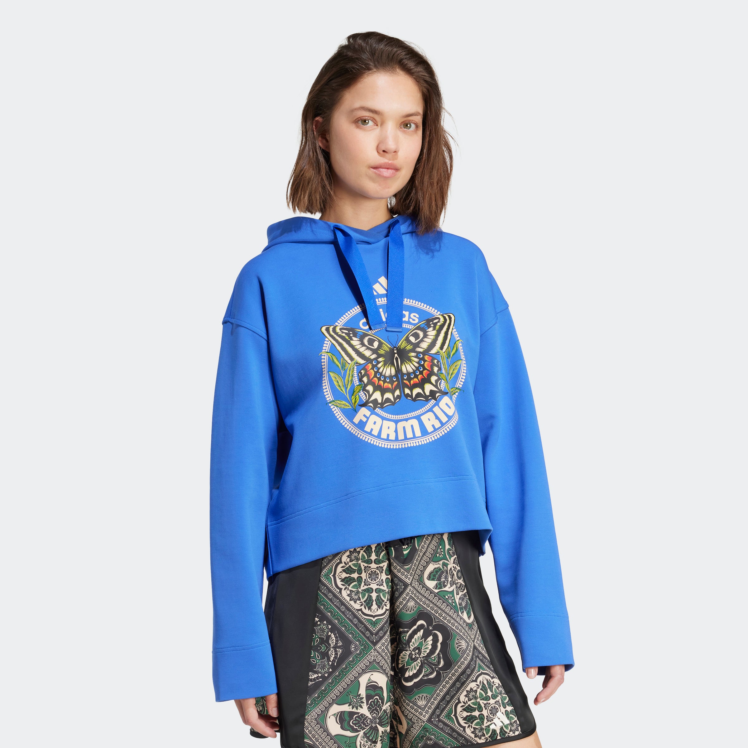 Women's adidas Sportswear x FARM Hoodie Hi-Res Blue