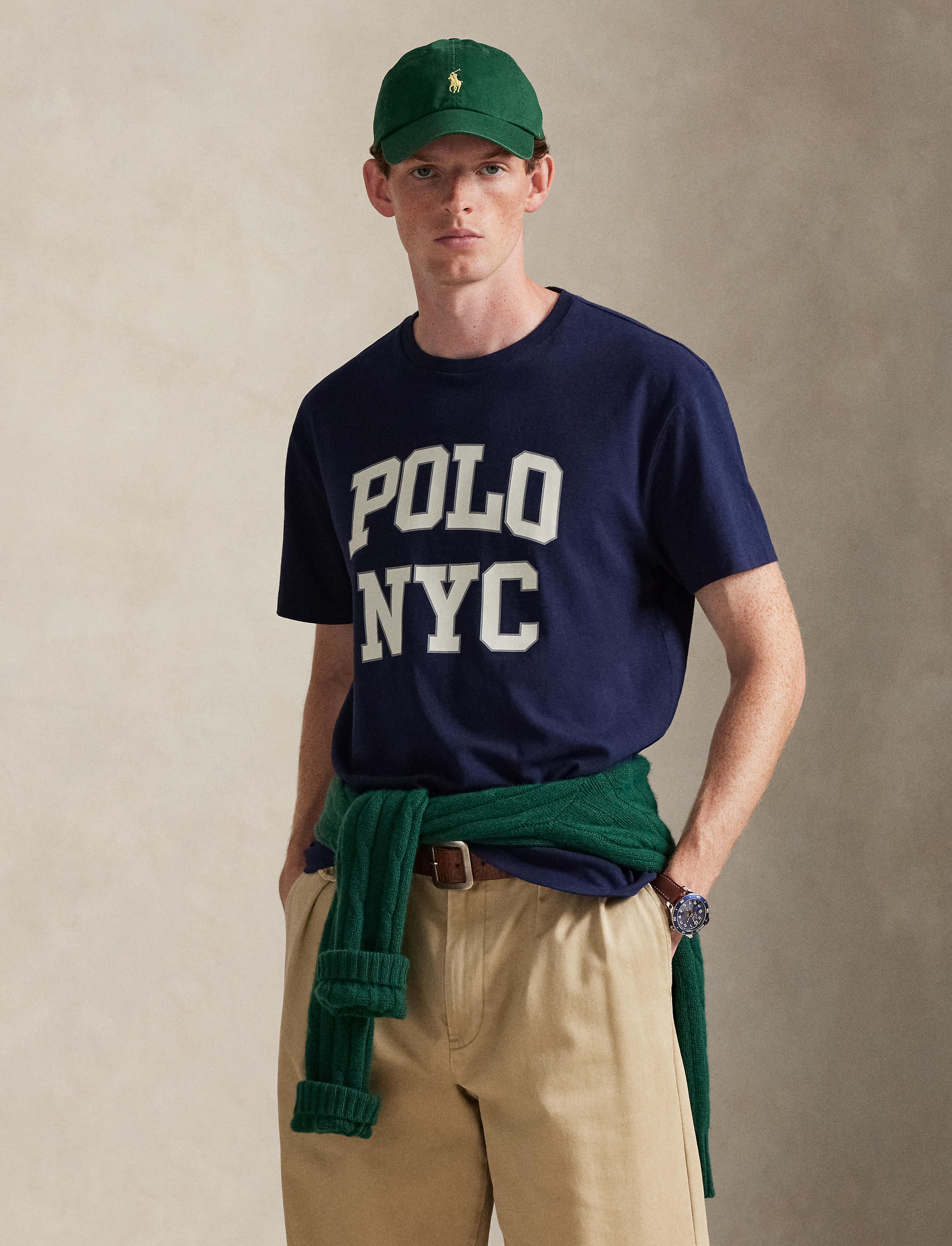 Men's Polo Ralph Lauren Classic Fit Jersey NYC Graphic T-Shirt Cruise Navy