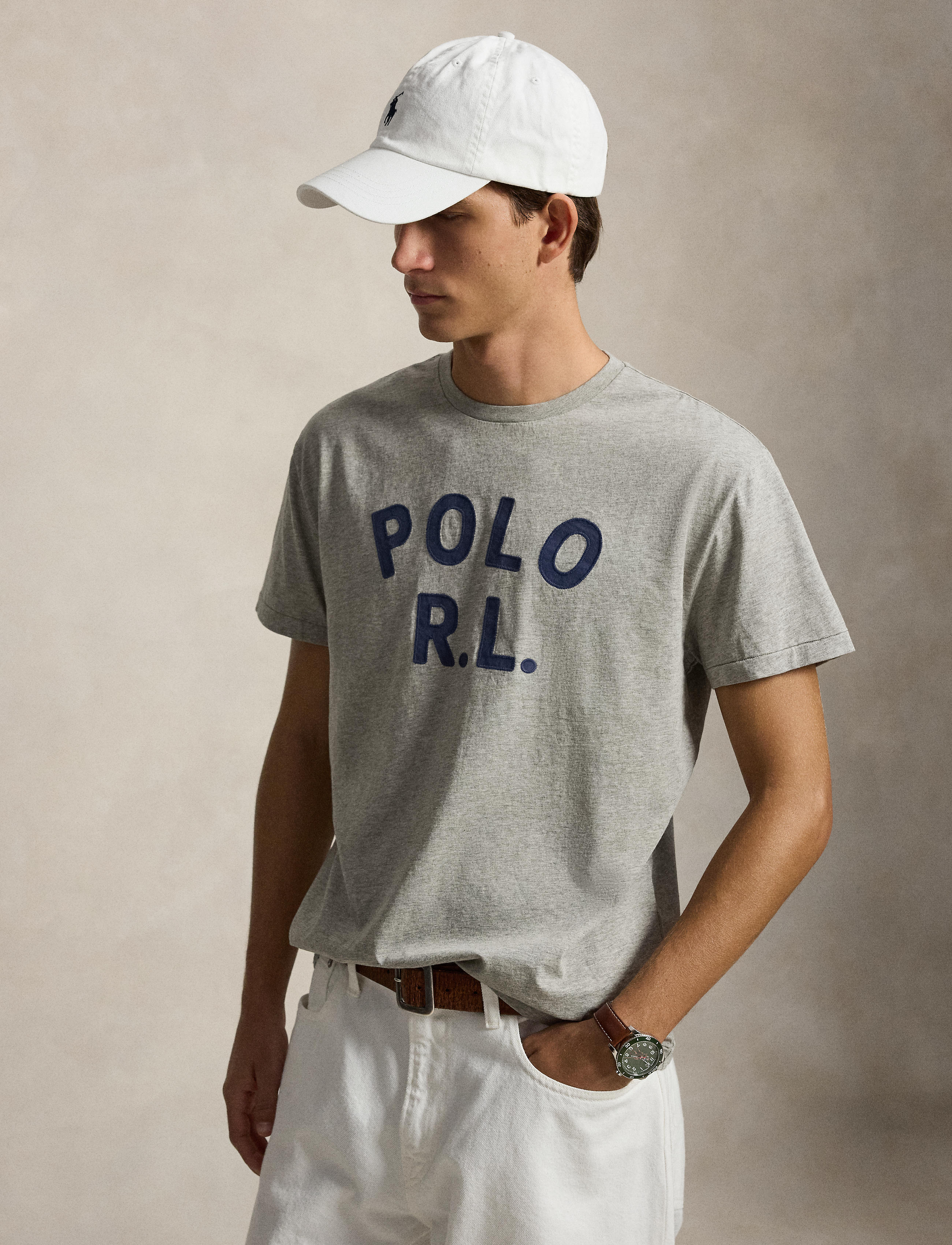 Men's Polo Ralph Lauren Classic Fit Logo Jersey T-Shirt Grey
