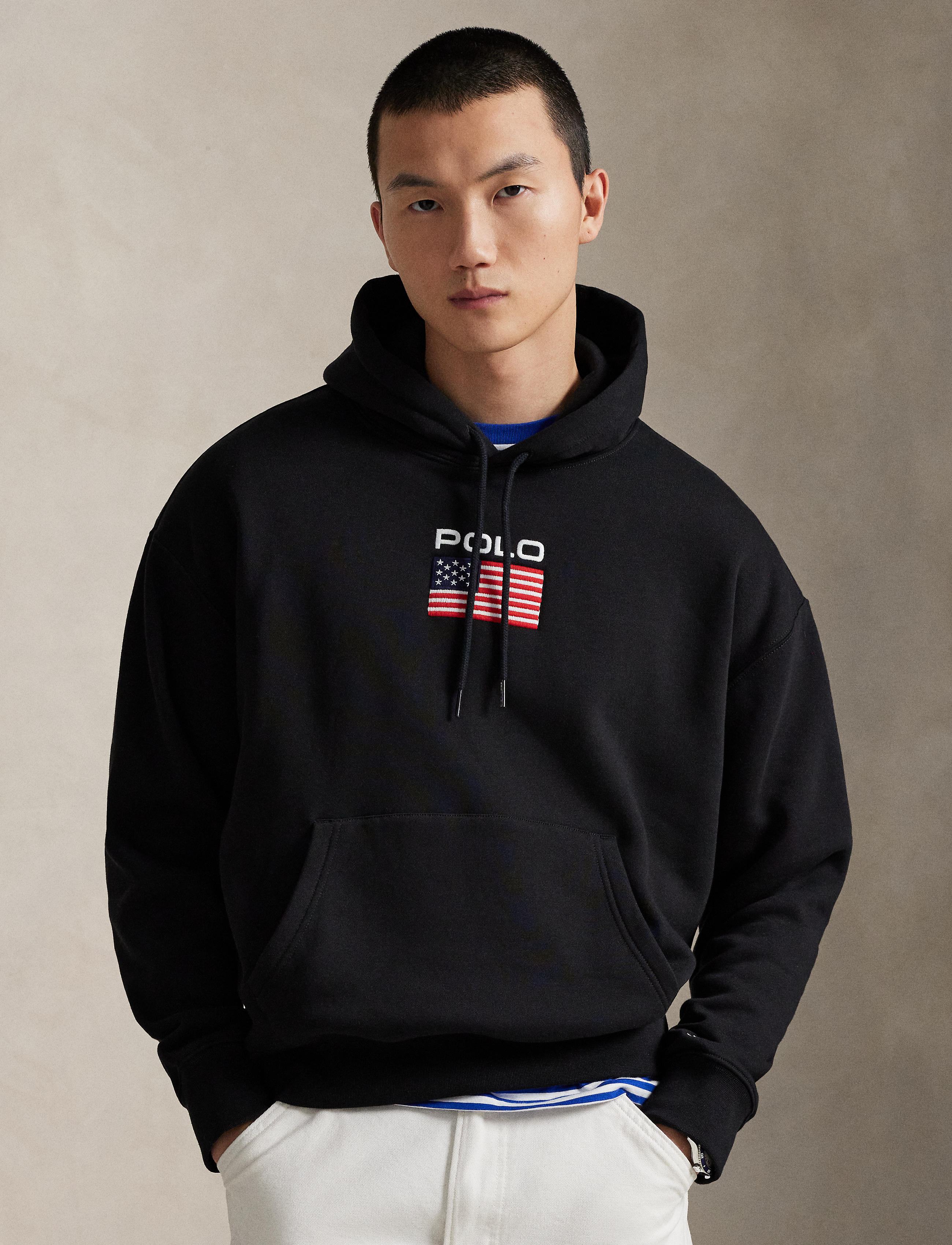 Men's Polo Ralph Lauren Flag Fleece Hoodie Black
