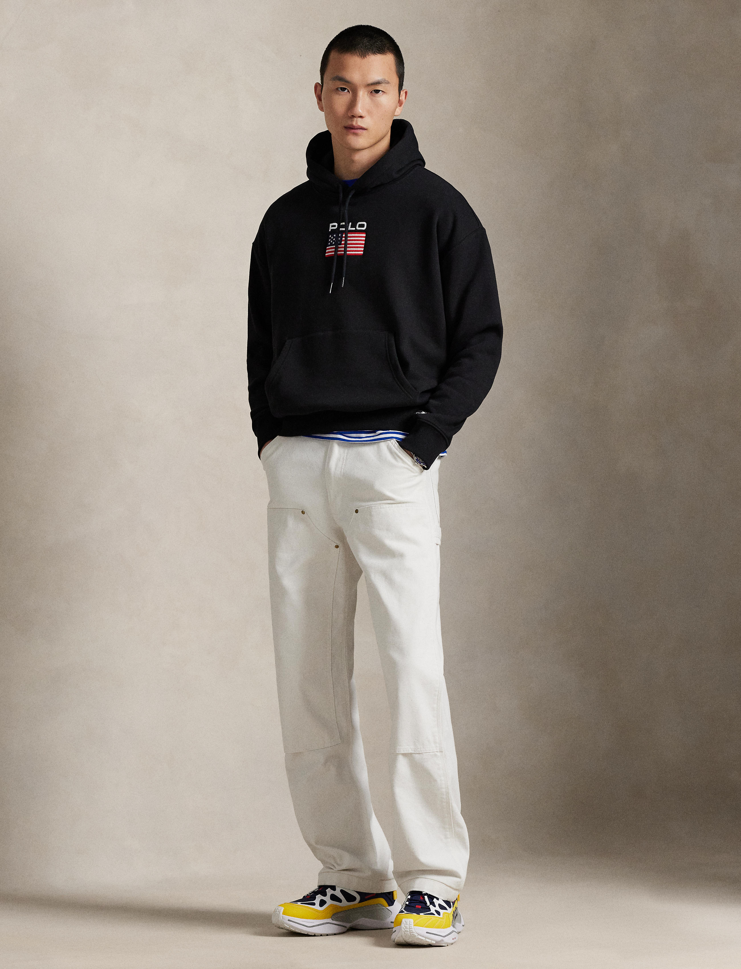 Men's Polo Ralph Lauren Flag Fleece Hoodie Black