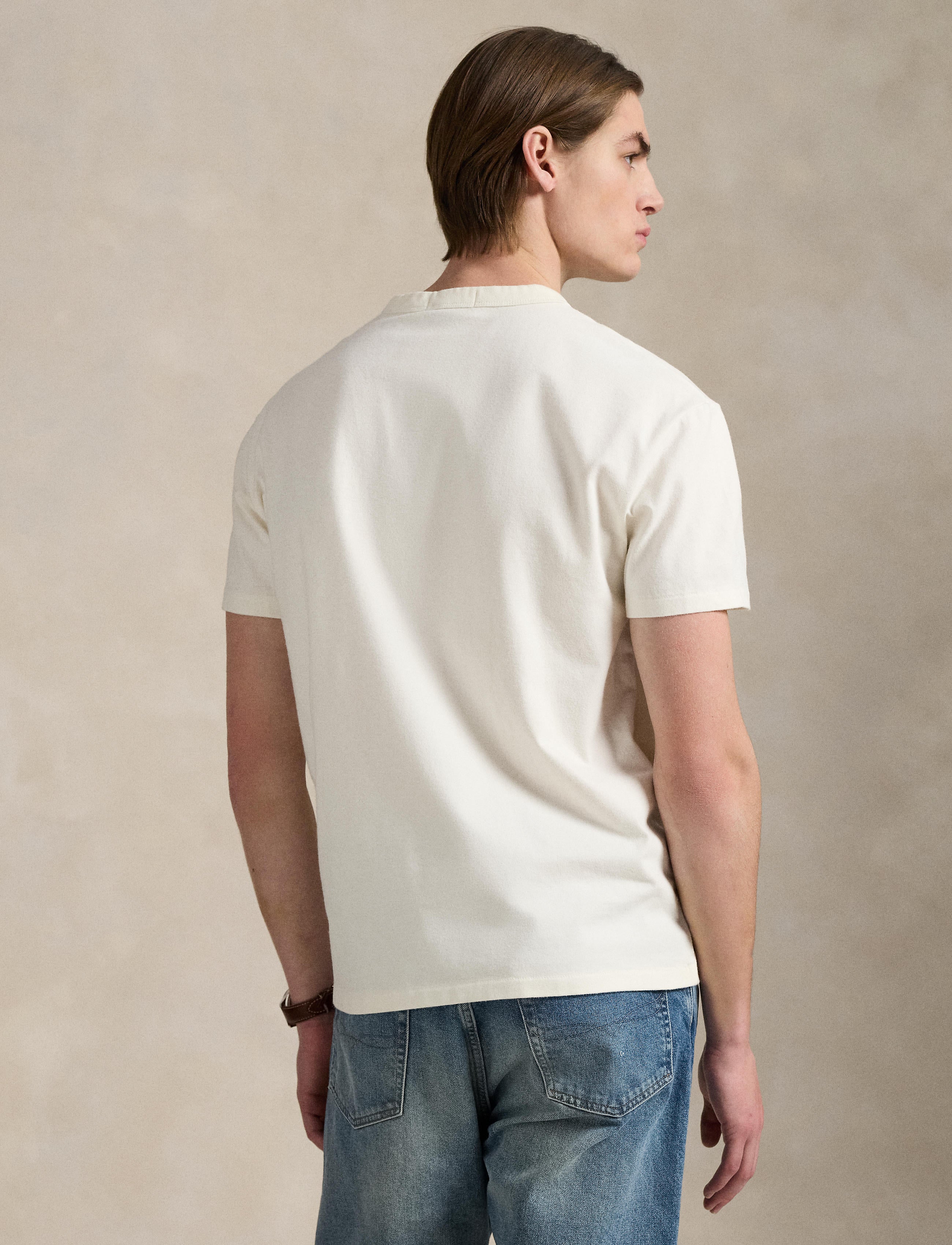 Men's Polo Ralph Lauren Big Pony Jersey T-Shirt Clubhouse Cream