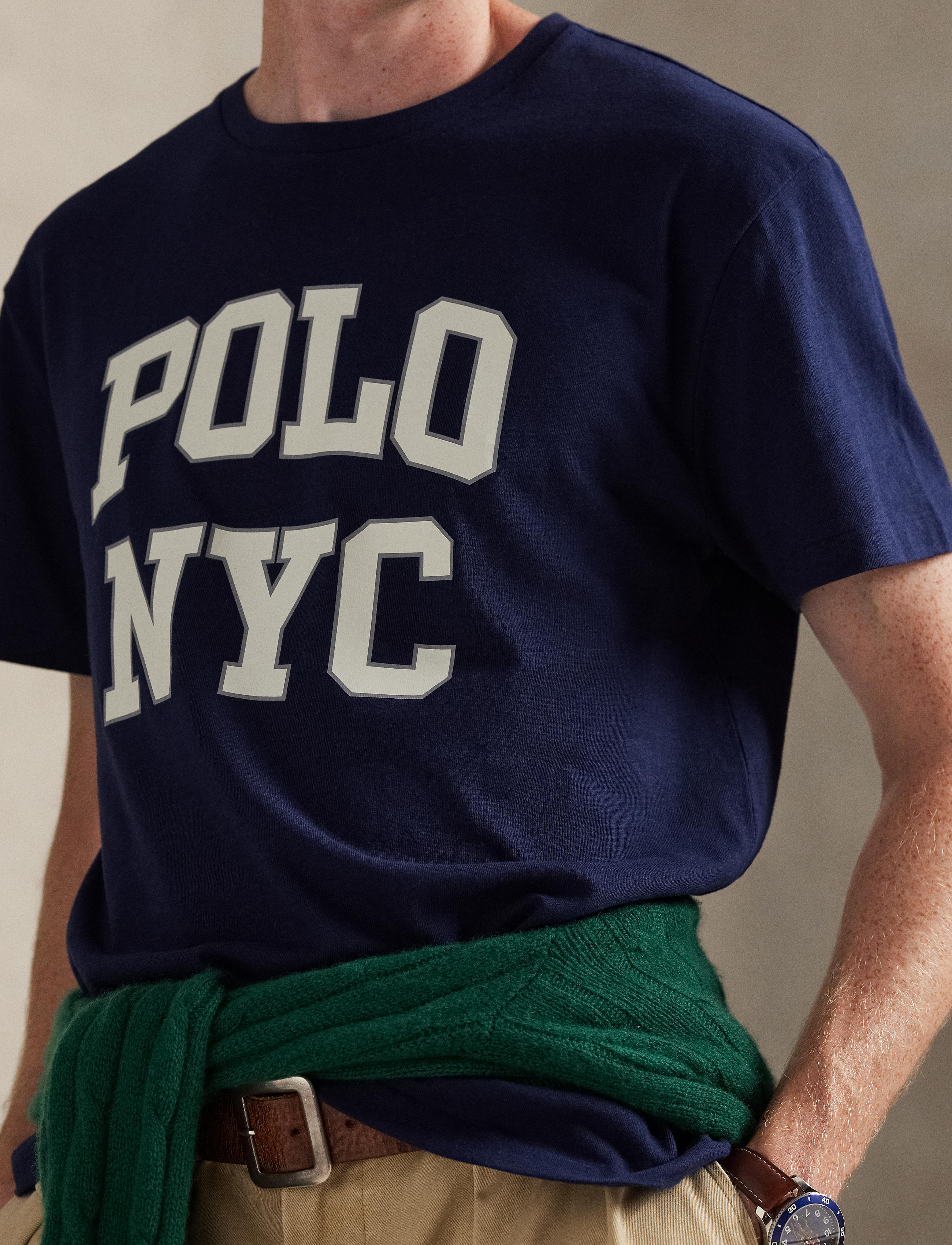 Men's Polo Ralph Lauren Classic Fit Jersey NYC Graphic T-Shirt Cruise Navy