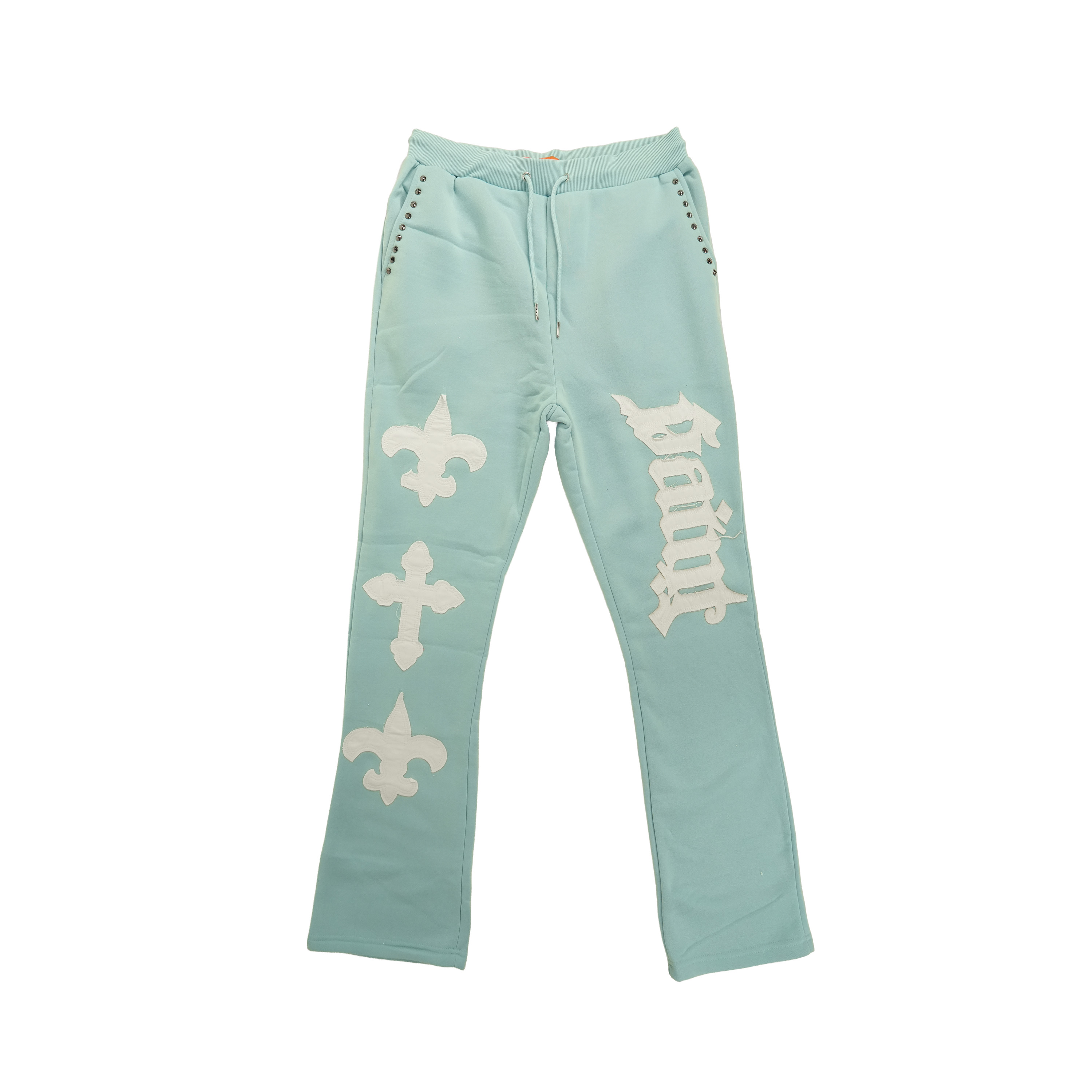 Men's TWO MILL TWENTY Saint Studded Joggers Light Blue