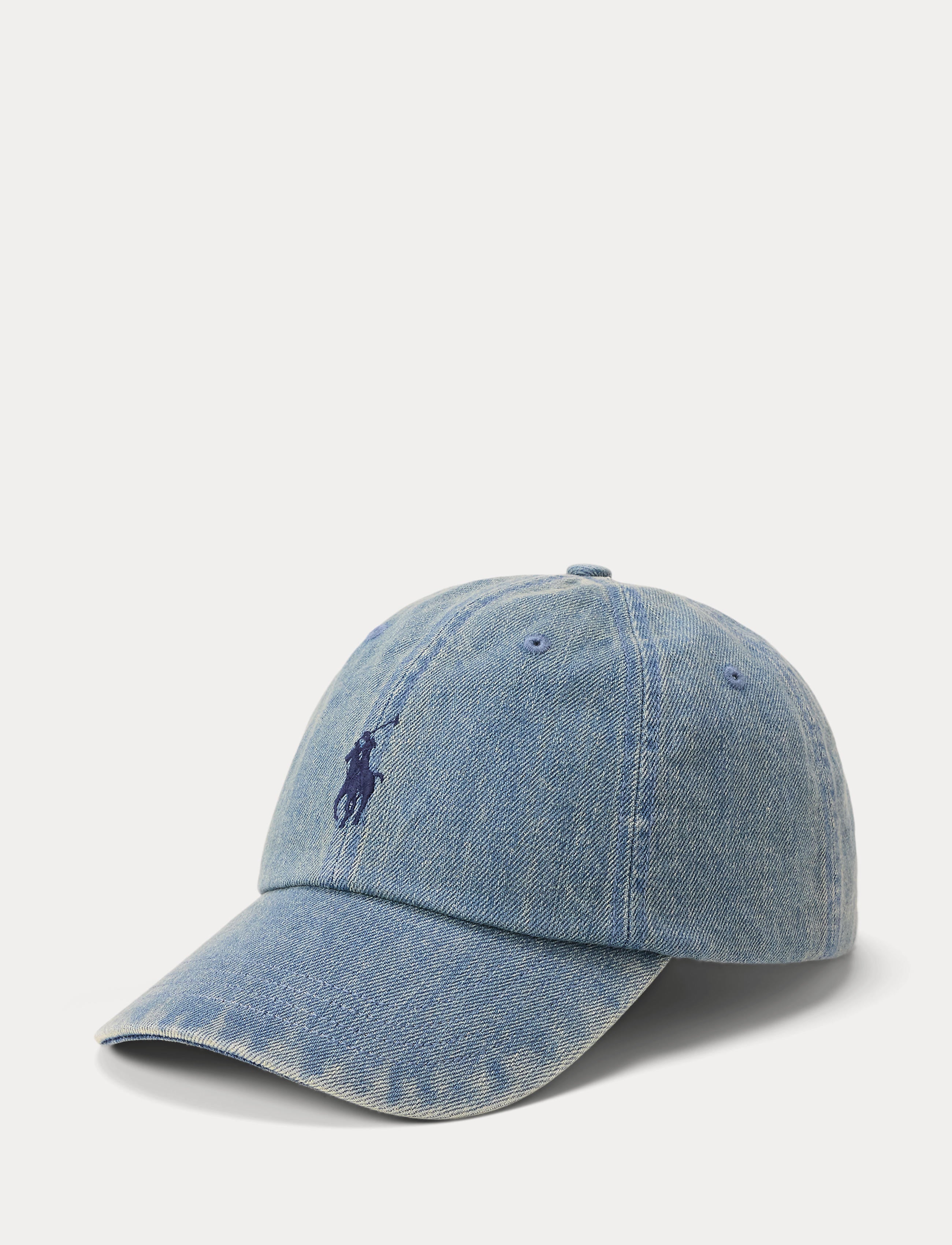 Unisex Polo Ralph Lauren Indigo Denim Ball Cap Light Wash Denim