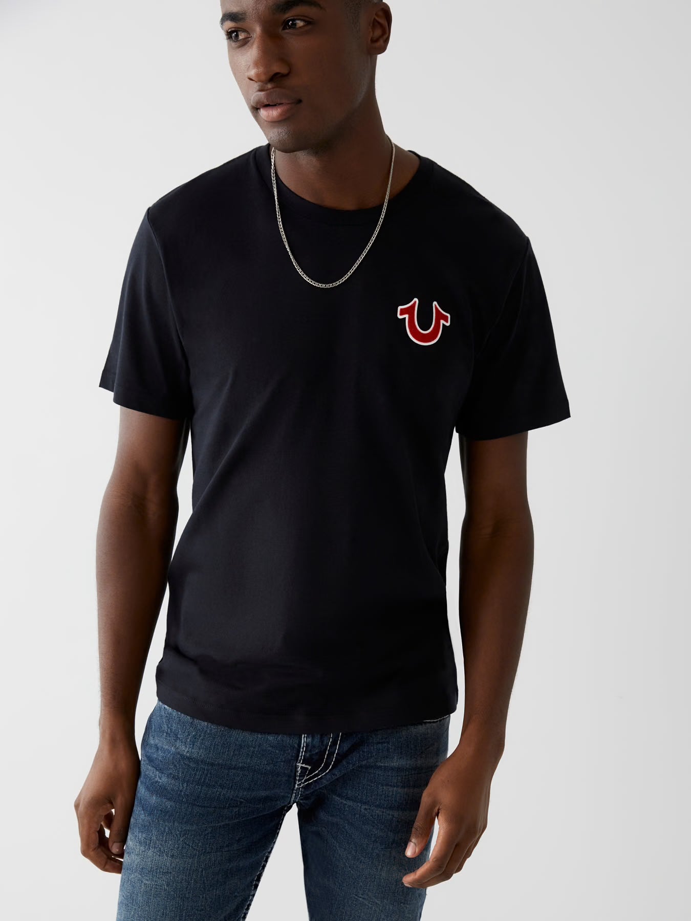 Men's True Religion Buddha Horseshoe Logo Tee Black