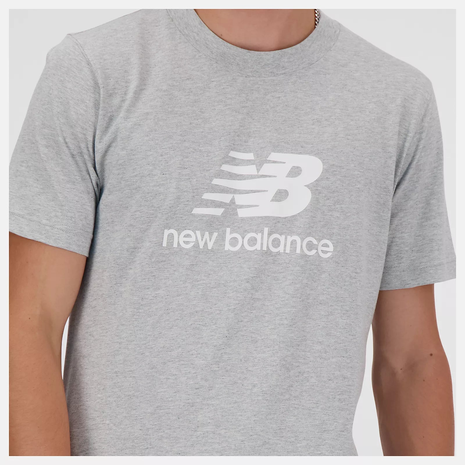 Men's New Balance Sport Essentials Logo T-Shirt Athletic Grey with White