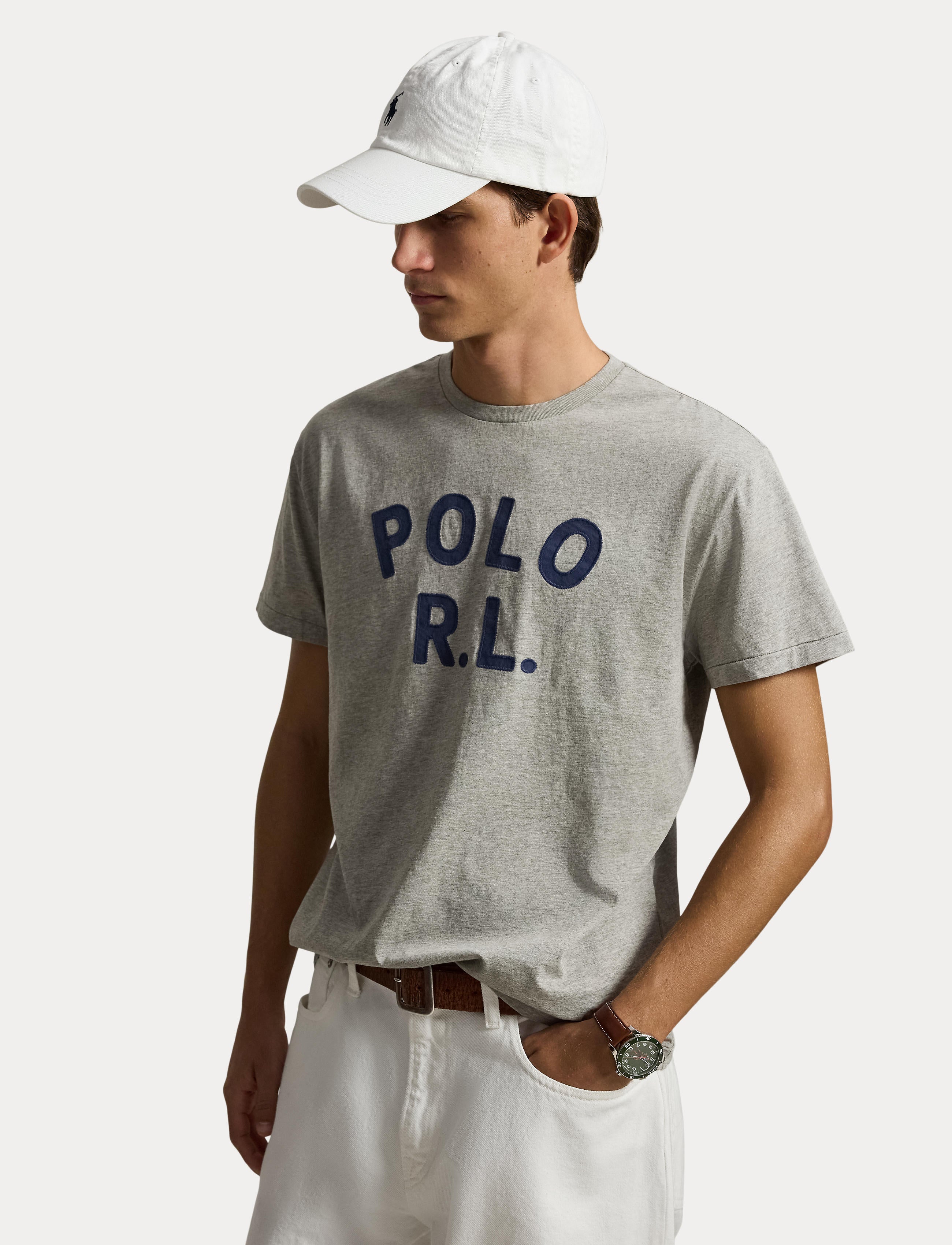 Men's Polo Ralph Lauren Classic Fit Logo Jersey T-Shirt Grey