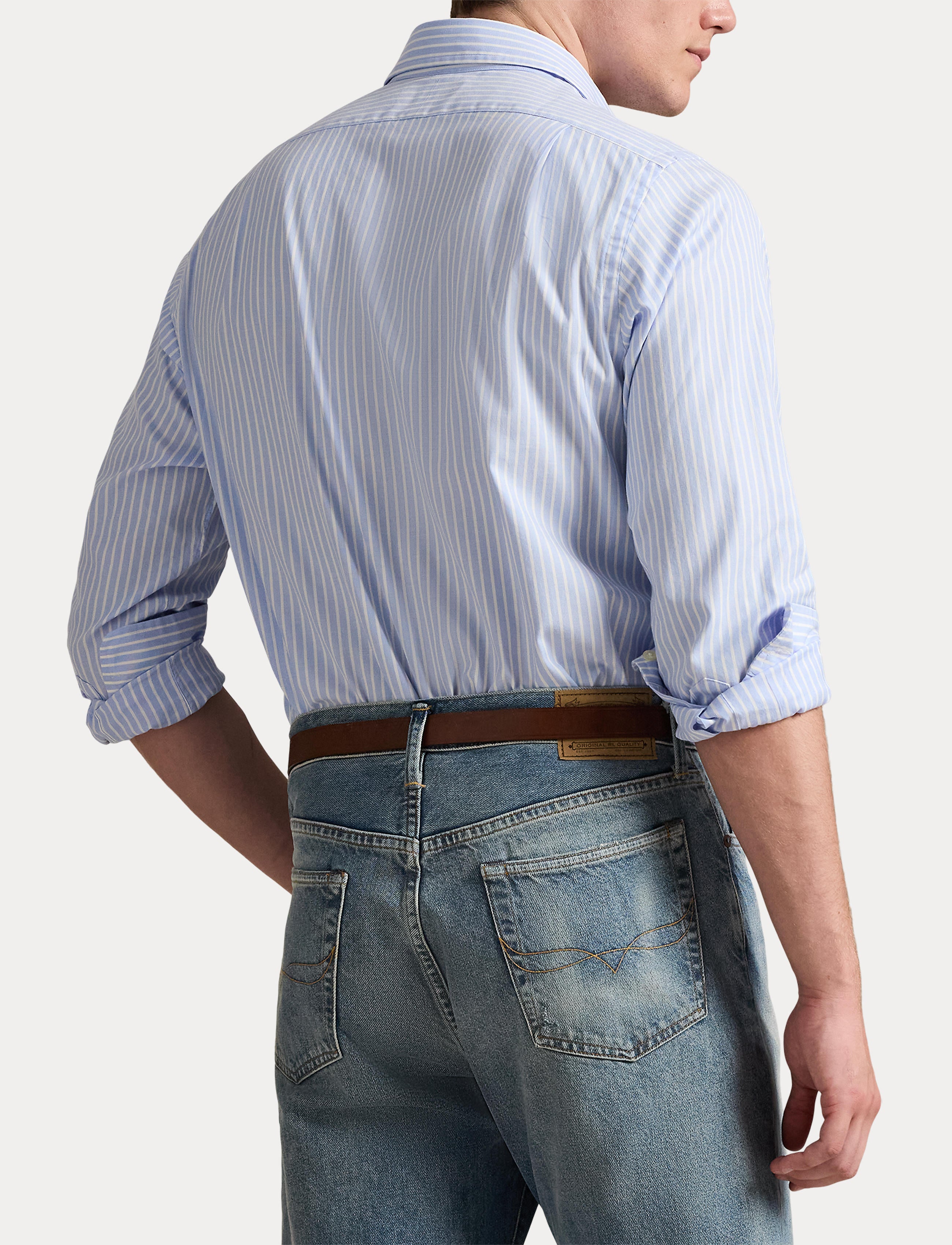 Polo Ralph Lauren Striped Oxford Shirt Blue | Chicago City Sports