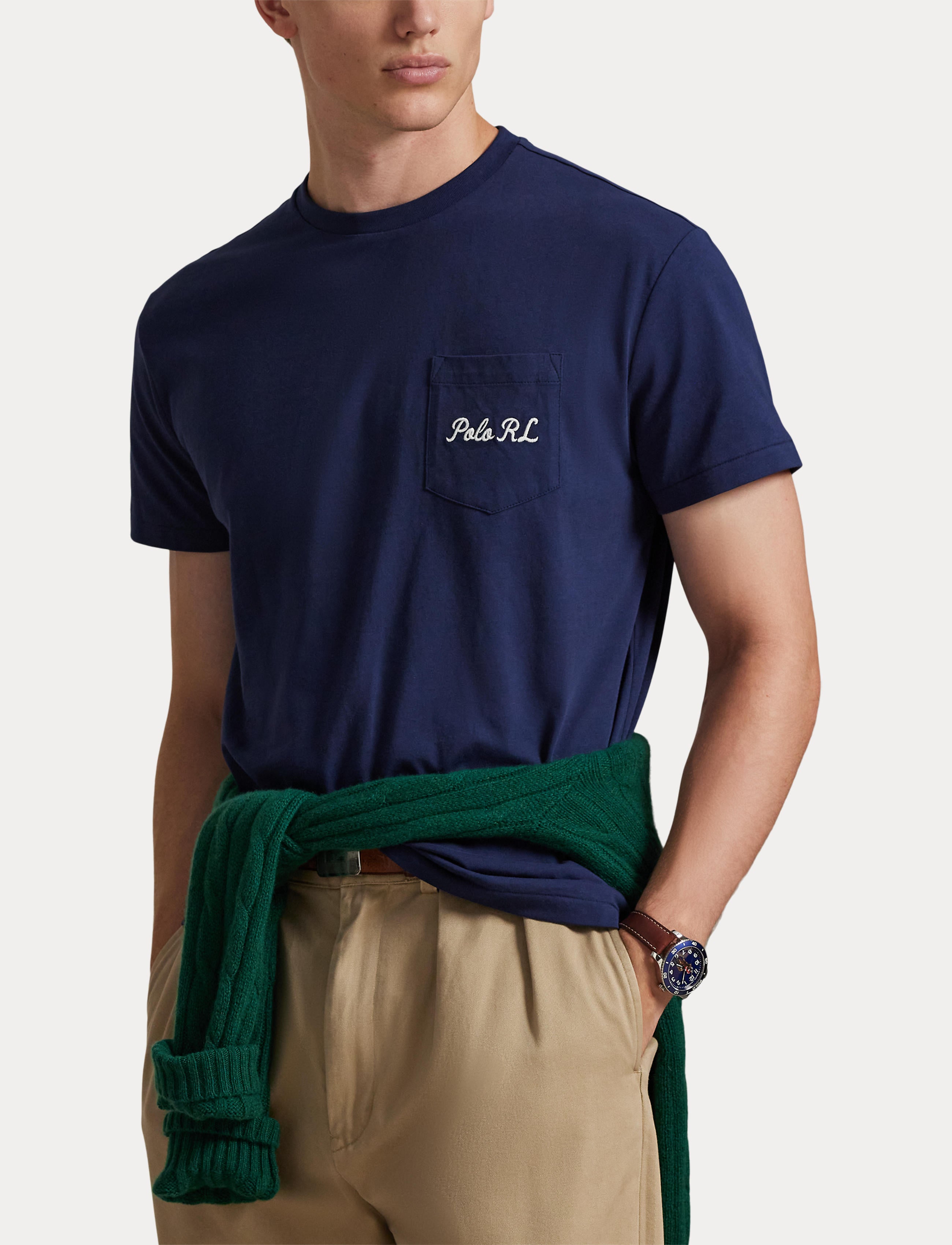 Men's Polo Ralph Lauren Classic Fit Polo Bear Jersey T-Shirt Newport Navy Society Bear