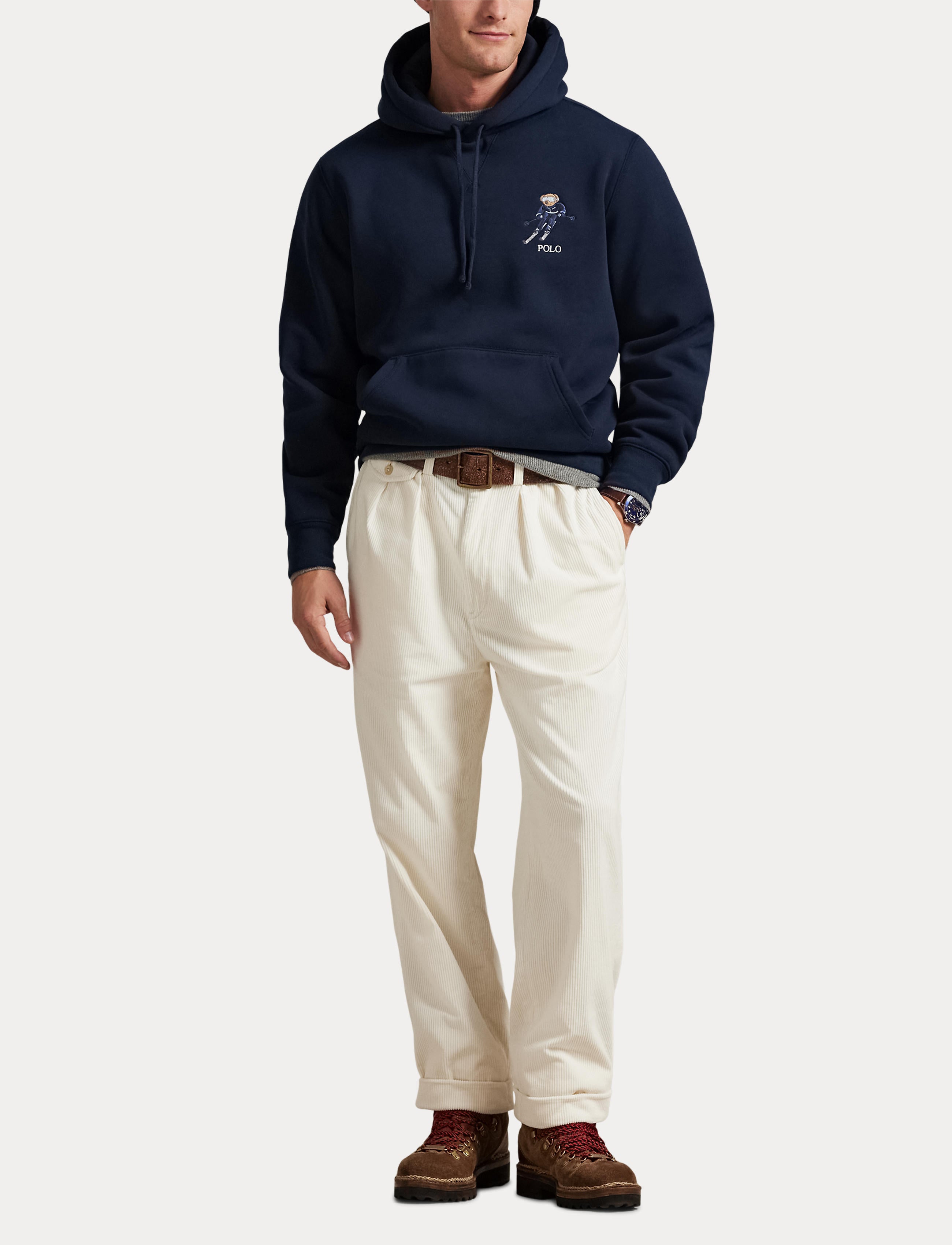Men's Polo Ralph Lauren Pullover Hoodie Ski Bear Navy